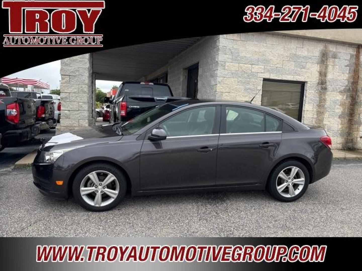 2014 Tungsten Metallic /Black Chevrolet Cruze 2LT (1G1PE5SB9E7) with an ECOTEC 1.4L I4 SMPI DOHC Turbocharged VVT engine, Automatic transmission, located at 6812 Atlanta Hwy, Montgomery, AL, 36117, (334) 271-4045, 32.382118, -86.178673 - Tungsten Metallic 2014 Chevrolet Cruze 2LT FWD ECOTEC 1.4L I4 SMPI DOHC Turbocharged VVT 6-Speed Automatic Electronic with Overdrive<br><br>Financing Available---Top Value for Trades.<br><br>Odometer is 25585 miles below market average! 26/38 City/Highway MPG<br><br><br>Awards:<br> * 2014 KBB.com 1 - Photo#0