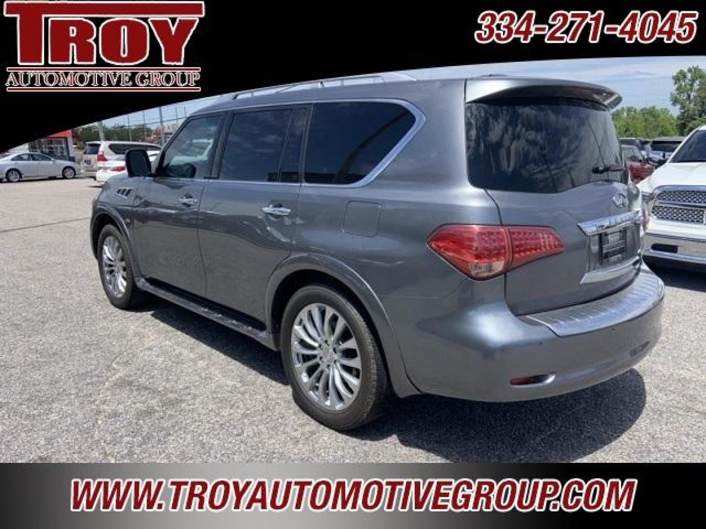 2017 Graphite Shadow /Graphite INFINITI QX80 Signature Edition (JN8AZ2ND6H9) with an 5.6L V8 engine, Automatic transmission, located at 6812 Atlanta Hwy, Montgomery, AL, 36117, (334) 271-4045, 32.382118, -86.178673 - Graphite Shadow 2017 INFINITI QX80 RWD 5.6L V8 7-Speed Automatic<br><br>Signature Edition!!<br><br>Financing Available---Top Value for Trades.<br><br><br>Awards:<br> * JD Power Initial Quality Study (IQS) * 2017 KBB.com 5-Year Cost to Own Award - Photo#13