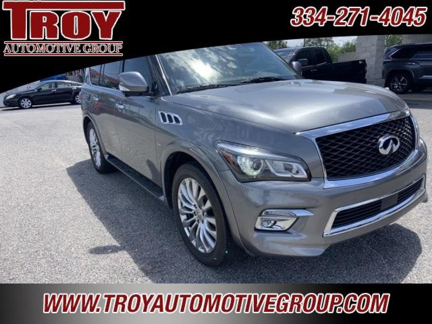 2017 Graphite Shadow /Graphite INFINITI QX80 Signature Edition (JN8AZ2ND6H9) with an 5.6L V8 engine, Automatic transmission, located at 6812 Atlanta Hwy, Montgomery, AL, 36117, (334) 271-4045, 32.382118, -86.178673 - Graphite Shadow 2017 INFINITI QX80 RWD 5.6L V8 7-Speed Automatic<br><br>Signature Edition!!<br><br>Financing Available---Top Value for Trades.<br><br><br>Awards:<br> * JD Power Initial Quality Study (IQS) * 2017 KBB.com 5-Year Cost to Own Award - Photo#5