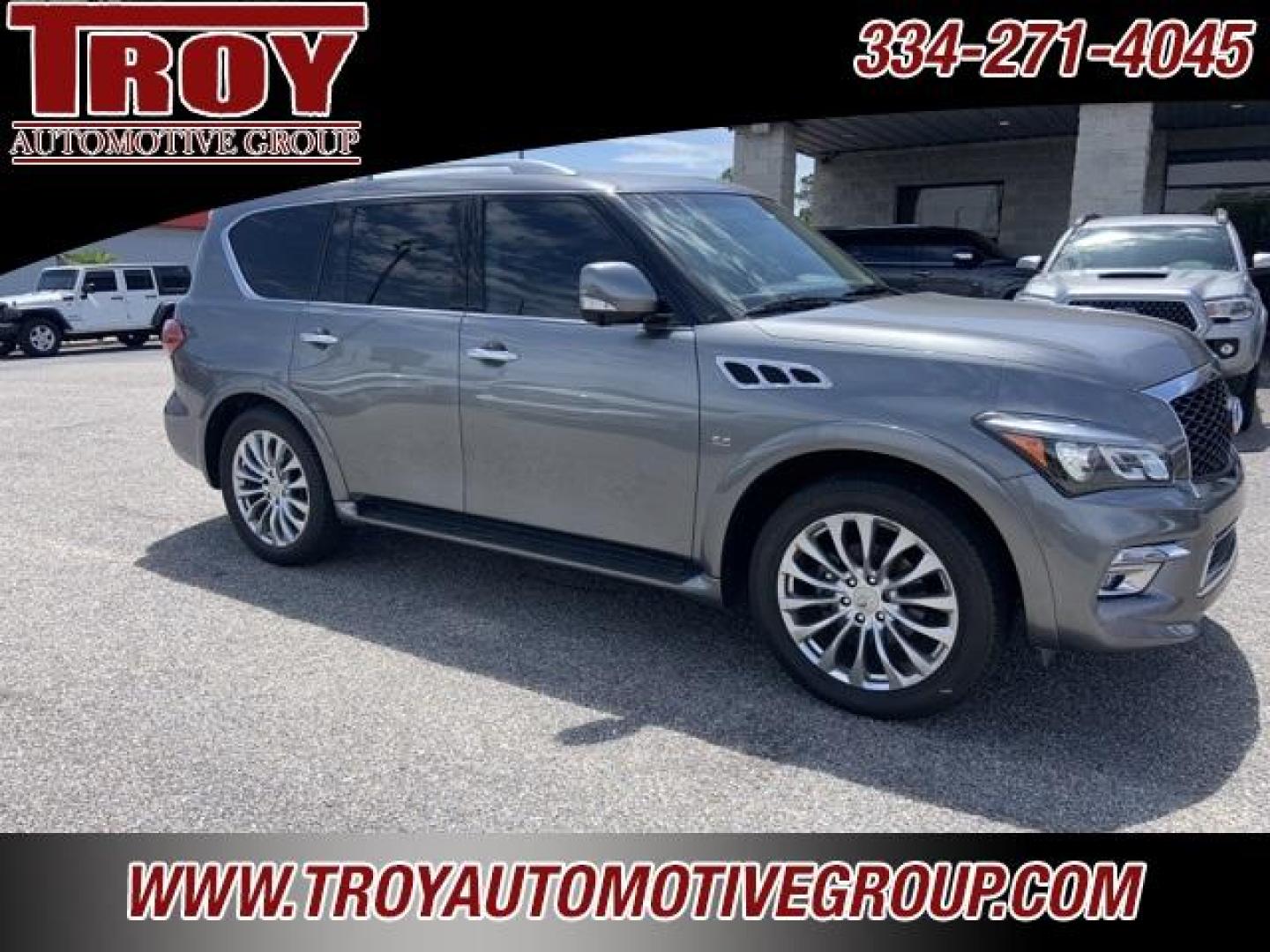 2017 Graphite Shadow /Graphite INFINITI QX80 Signature Edition (JN8AZ2ND6H9) with an 5.6L V8 engine, Automatic transmission, located at 6812 Atlanta Hwy, Montgomery, AL, 36117, (334) 271-4045, 32.382118, -86.178673 - Graphite Shadow 2017 INFINITI QX80 RWD 5.6L V8 7-Speed Automatic<br><br>Signature Edition!!<br><br>Financing Available---Top Value for Trades.<br><br><br>Awards:<br> * JD Power Initial Quality Study (IQS) * 2017 KBB.com 5-Year Cost to Own Award - Photo#6