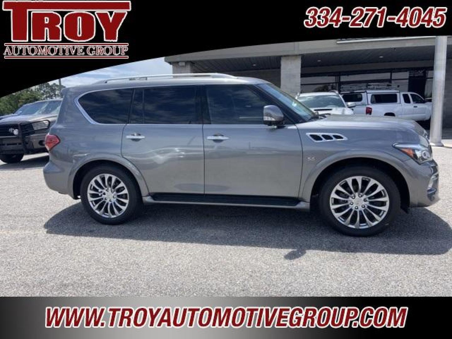 2017 Graphite Shadow /Graphite INFINITI QX80 Signature Edition (JN8AZ2ND6H9) with an 5.6L V8 engine, Automatic transmission, located at 6812 Atlanta Hwy, Montgomery, AL, 36117, (334) 271-4045, 32.382118, -86.178673 - Graphite Shadow 2017 INFINITI QX80 RWD 5.6L V8 7-Speed Automatic<br><br>Signature Edition!!<br><br>Financing Available---Top Value for Trades.<br><br><br>Awards:<br> * JD Power Initial Quality Study (IQS) * 2017 KBB.com 5-Year Cost to Own Award - Photo#7