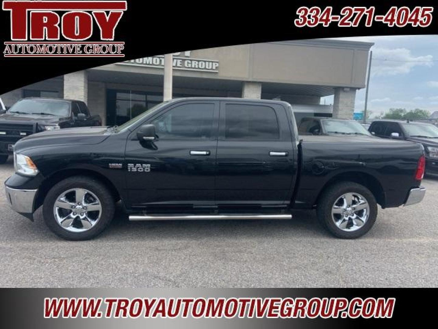 2017 Brilliant Black Crystal Pearlcoat /Diesel Gray/Black Ram 1500 Big Horn (1C6RR6LT1HS) with an HEMI 5.7L V8 Multi Displacement VVT engine, Automatic transmission, located at 6812 Atlanta Hwy, Montgomery, AL, 36117, (334) 271-4045, 32.382118, -86.178673 - Brilliant Black Crystal Pearlcoat 2017 Ram 1500 Big Horn RWD HEMI 5.7L V8 Multi Displacement VVT 8-Speed Automatic<br><br>Financing Available---Top Value for Trades.<br><br>Odometer is 6423 miles below market average! - Photo#0