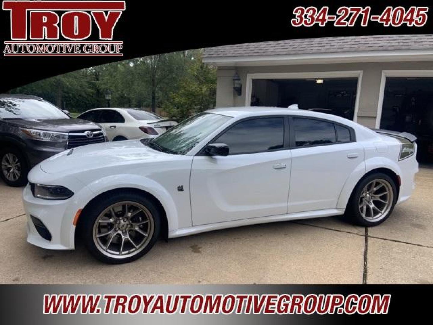 2023 White Knuckle Clearcoat /Black Dodge Charger R/T Scat Pack Widebody (2C3CDXGJ3PH) with an SRT HEMI 6.4L V8 MDS engine, Automatic transmission, located at 6812 Atlanta Hwy, Montgomery, AL, 36117, (334) 271-4045, 32.382118, -86.178673 - 1 of 300 Last Calls Swinger Edition<br> - Photo#2