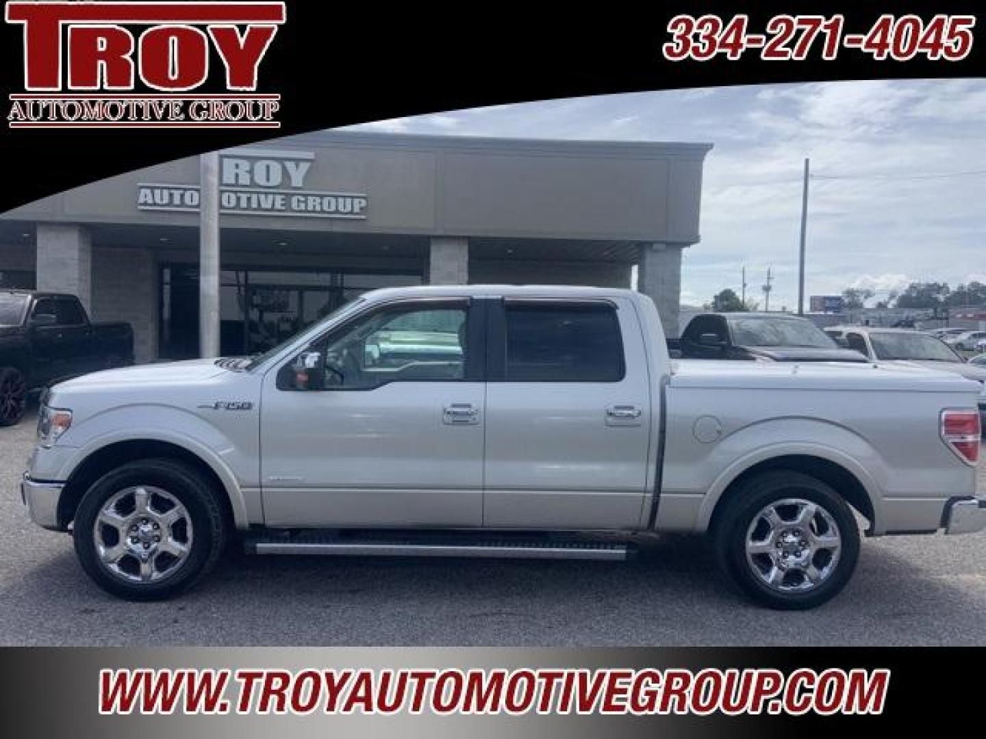 2013 White Platinum Metallic Tri-Coat /Pecan Ford F-150 Lariat (1FTFW1CT3DF) with an 3.5L V6 engine, Automatic transmission, located at 6812 Atlanta Hwy, Montgomery, AL, 36117, (334) 271-4045, 32.382118, -86.178673 - ABS brakes, Alloy wheels, Compass, Electronic Stability Control, Front dual zone A/C, Heated door mirrors, Heated front seats, Illuminated entry, Low tire pressure warning, Remote keyless entry, Traction control.<br><br><br>White Platinum Metallic Tri-Coat 2013 Ford F-150 Lariat RWD 3.5L V6 6-Speed - Photo#1