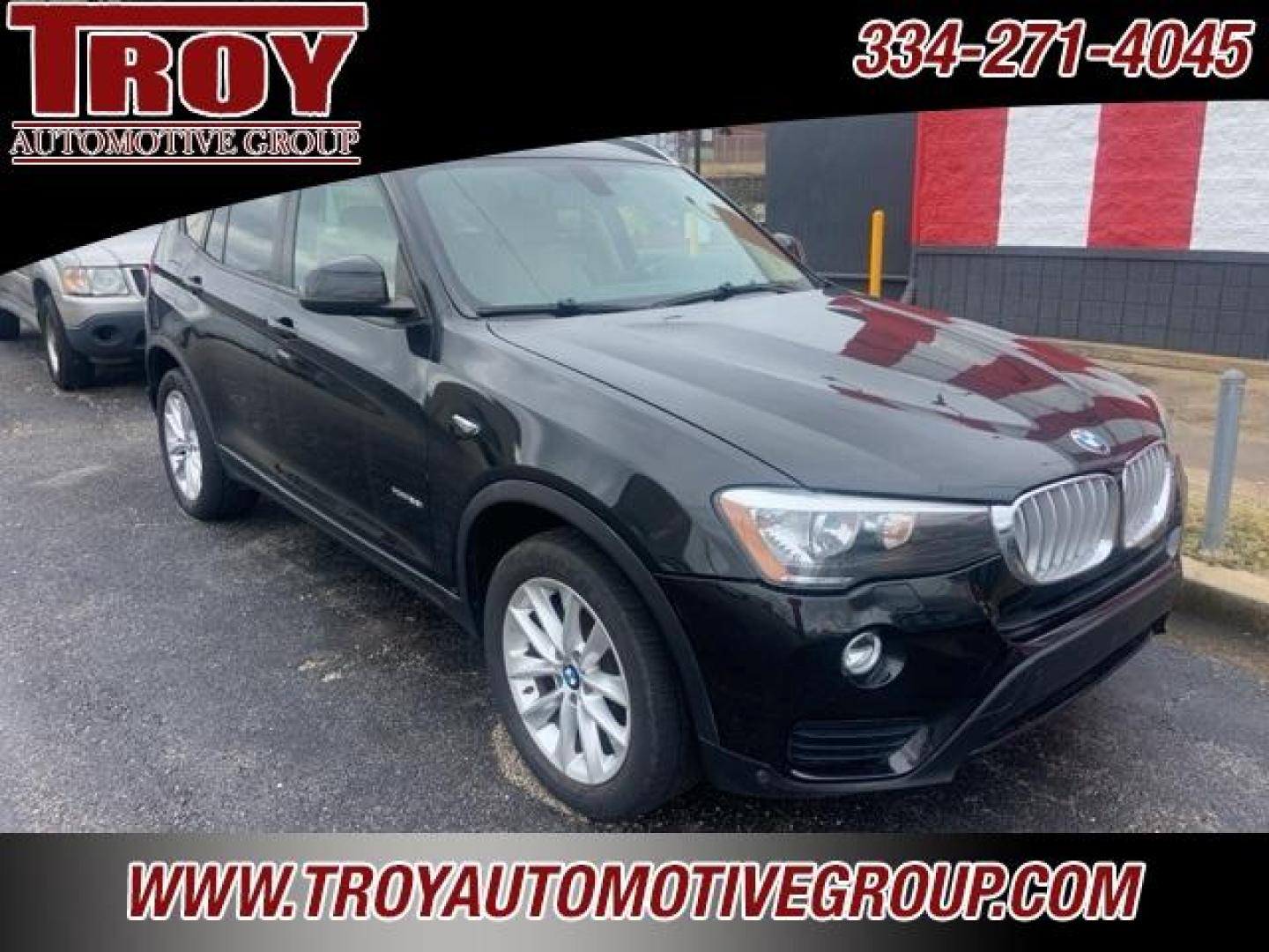 2015 Black Sapphire Metallic /Sand Beige BMW X3 xDrive28i (5UXWX9C58F0) with an 2.0L I4 TwinPower Turbo engine, Automatic transmission, located at 6812 Atlanta Hwy, Montgomery, AL, 36117, (334) 271-4045, 32.382118, -86.178673 - Black Sapphire Metallic 2015 BMW X3 xDrive28i AWD 2.0L I4 TwinPower Turbo 8-Speed Automatic<br><br>Financing Available---Top Value for Trades.<br><br>21/28 City/Highway MPG<br><br><br>Reviews:<br> * If you want your upscale SUV to accent ''sport,'' then the 2015 BMW X3 may just be the ticket. Of co - Photo#1