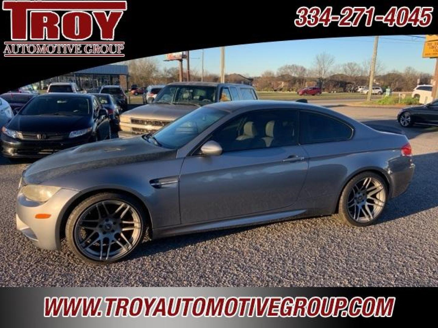 2008 Space Gray Metallic /Silver Novillo BMW M3 Base (WBSWD93578P) with an 4.0L V8 DOHC 32V engine, Automatic transmission, located at 6812 Atlanta Hwy, Montgomery, AL, 36117, (334) 271-4045, 32.382118, -86.178673 - Previous Salvage Title Car! Air Bag Light On!! <br>Check Engine Light Comes and Goes!<br>Ultimate Track Car!!<br><br>$3000 Forgestar Performance Wheels and Tires!!<br>Space Gray Metallic 2008 BMW M3 RWD 4.0L V8 DOHC 32V 7-Speed Automatic<br><br>Financing Available---Top Value for Trades.<br><b - Photo#1