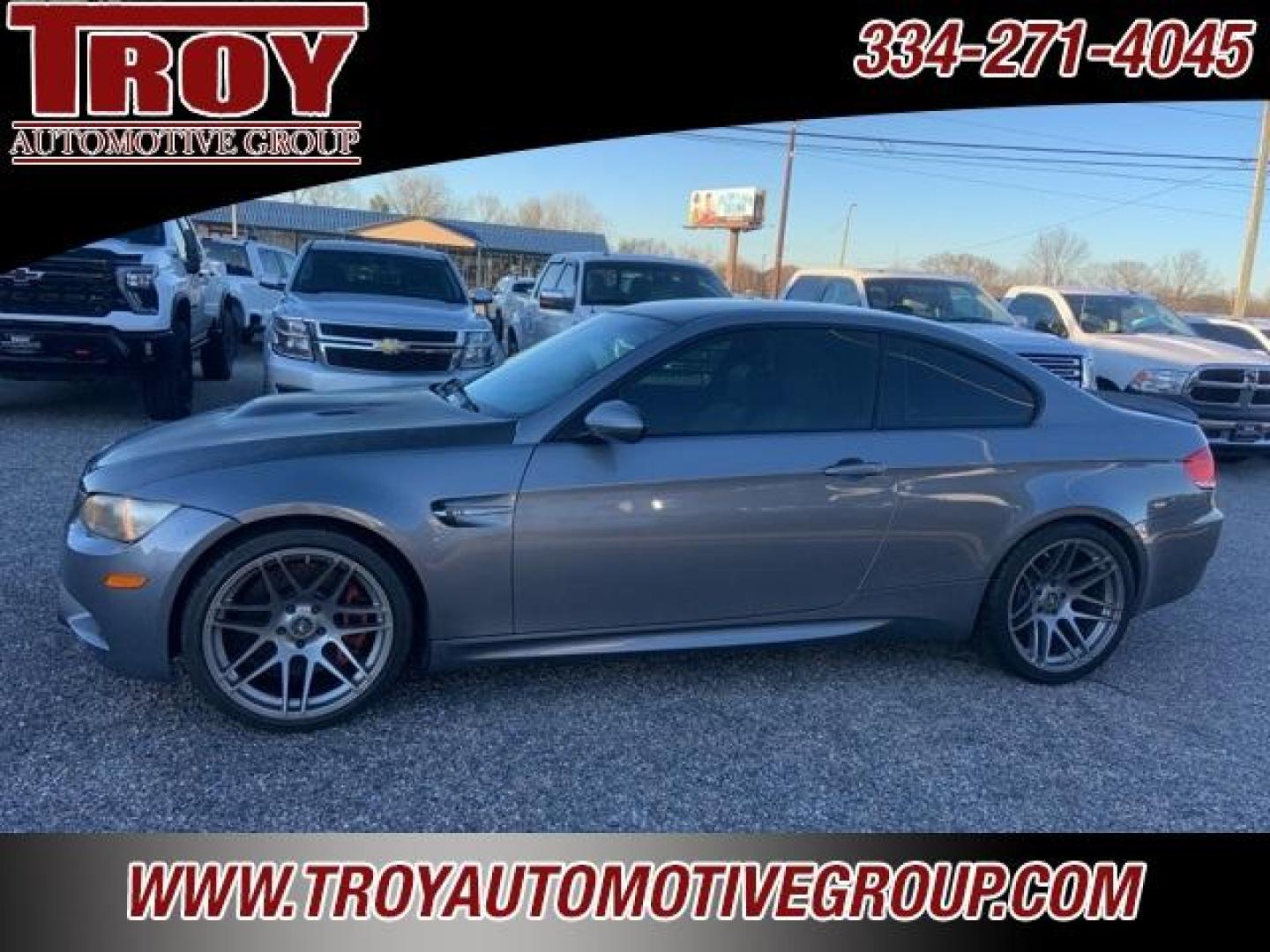 2008 Space Gray Metallic /Silver Novillo BMW M3 Base (WBSWD93578P) with an 4.0L V8 DOHC 32V engine, Automatic transmission, located at 6812 Atlanta Hwy, Montgomery, AL, 36117, (334) 271-4045, 32.382118, -86.178673 - Previous Salvage Title Car! Air Bag Light On!! <br>Check Engine Light Comes and Goes!<br>Ultimate Track Car!!<br><br>$3000 Forgestar Performance Wheels and Tires!!<br>Space Gray Metallic 2008 BMW M3 RWD 4.0L V8 DOHC 32V 7-Speed Automatic<br><br>Financing Available---Top Value for Trades.<br><b - Photo#2