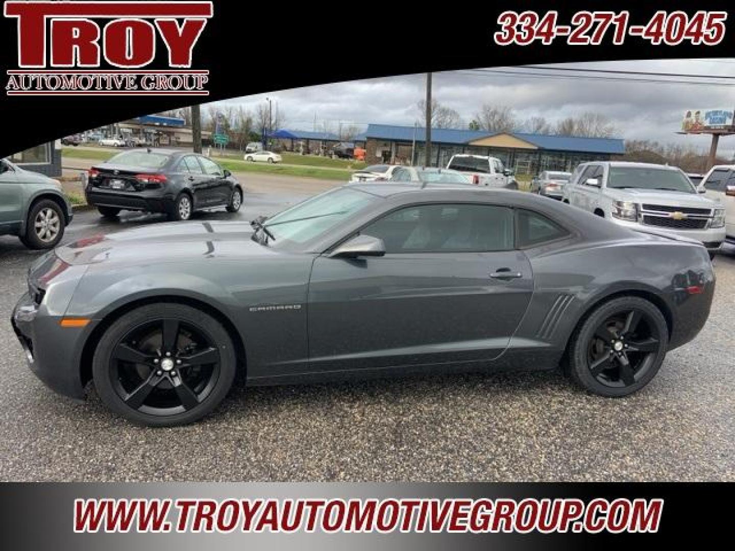 2011 Cyber Gray Metallic /Gray Chevrolet Camaro 2LT (2G1FC1ED7B9) with an 3.6L V6 SIDI VVT engine, Automatic transmission, located at 6812 Atlanta Hwy, Montgomery, AL, 36117, (334) 271-4045, 32.382118, -86.178673 - Torn Seat!! Front Bumper Cracked!!<br>Dent in quarter pane!!<br>Cyber Gray Metallic 2011 Chevrolet Camaro 2LT RWD 2LT 3.6L V6 SIDI VVT 6-Speed Automatic with TapShift<br><br>Financing Available---Top Value for Trades.<br><br>18/29 City/Highway MPG<br><br><br>Awards:<br> * JD Power Dependability S - Photo#0