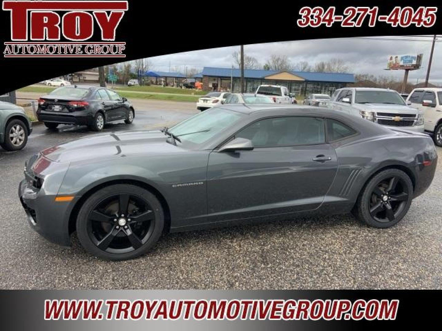 2011 Cyber Gray Metallic /Gray Chevrolet Camaro 2LT (2G1FC1ED7B9) with an 3.6L V6 SIDI VVT engine, Automatic transmission, located at 6812 Atlanta Hwy, Montgomery, AL, 36117, (334) 271-4045, 32.382118, -86.178673 - Torn Seat!! Front Bumper Cracked!!<br>Dent in quarter pane!!<br>Cyber Gray Metallic 2011 Chevrolet Camaro 2LT RWD 2LT 3.6L V6 SIDI VVT 6-Speed Automatic with TapShift<br><br>Financing Available---Top Value for Trades.<br><br>18/29 City/Highway MPG<br><br><br>Awards:<br> * JD Power Dependability S - Photo#1