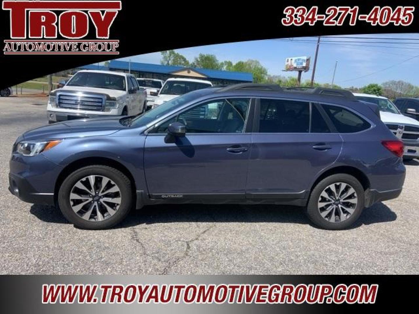 2017 Twilight Blue Metallic /Slate Black Subaru Outback 2.5i (4S4BSANC0H3) with an 2.5L 4-Cylinder DOHC 16V engine, CVT transmission, located at 6812 Atlanta Hwy, Montgomery, AL, 36117, (334) 271-4045, 32.382118, -86.178673 - Photo#0