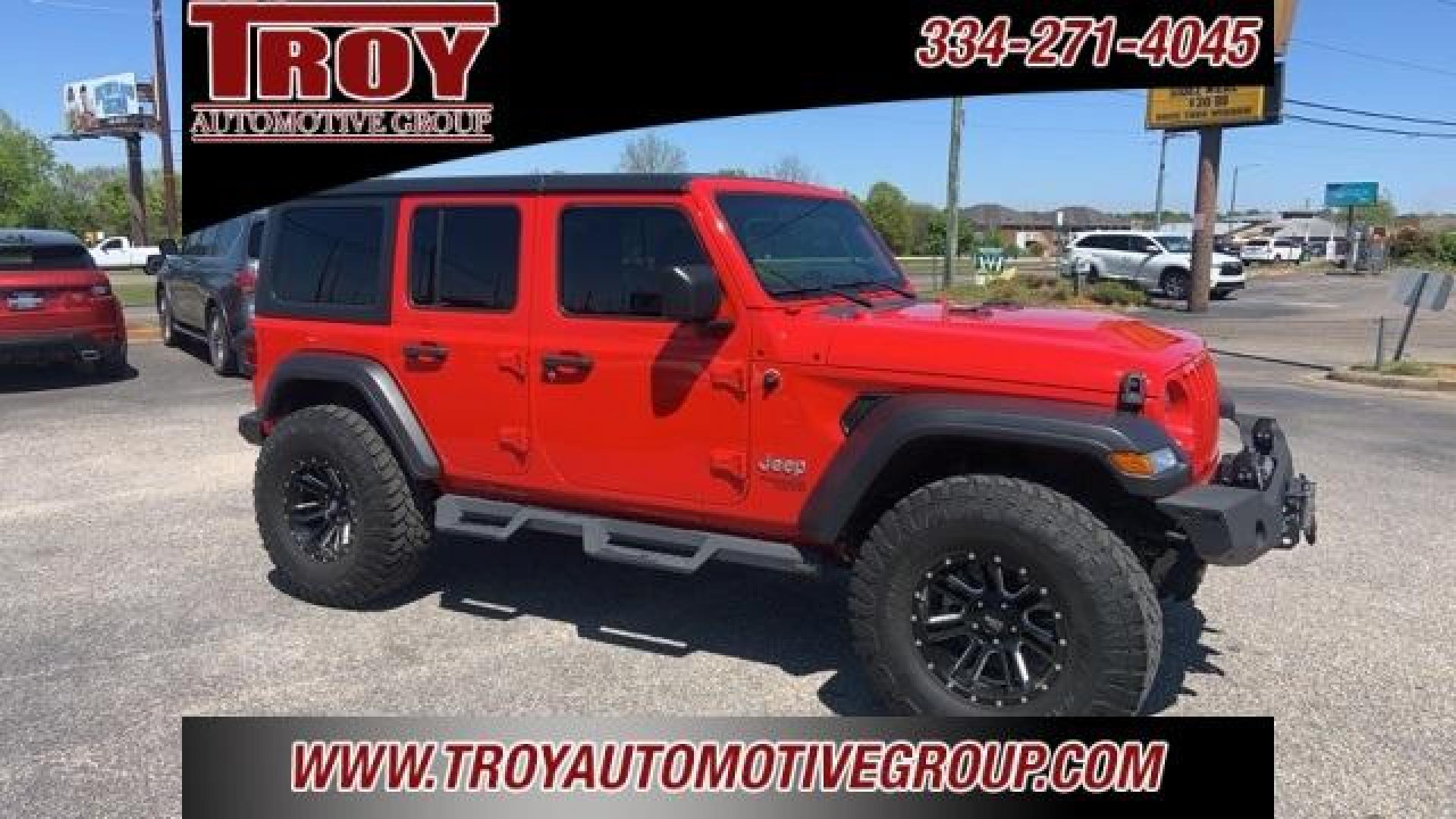 2019 Firecracker Red Clearcoat /Black Jeep Wrangler Unlimited Sport S (1C4HJXDG9KW) with an 3.6L V6 24V VVT engine, Automatic transmission, located at 6812 Atlanta Hwy, Montgomery, AL, 36117, (334) 271-4045, 32.382118, -86.178673 - 1-Owner!!<br>Winch!!<br>37x12.50x17 General Grabber Tires!!<br>Westin Front and Rear Bumper!!<br>Full Matching Spare!! - Photo#0