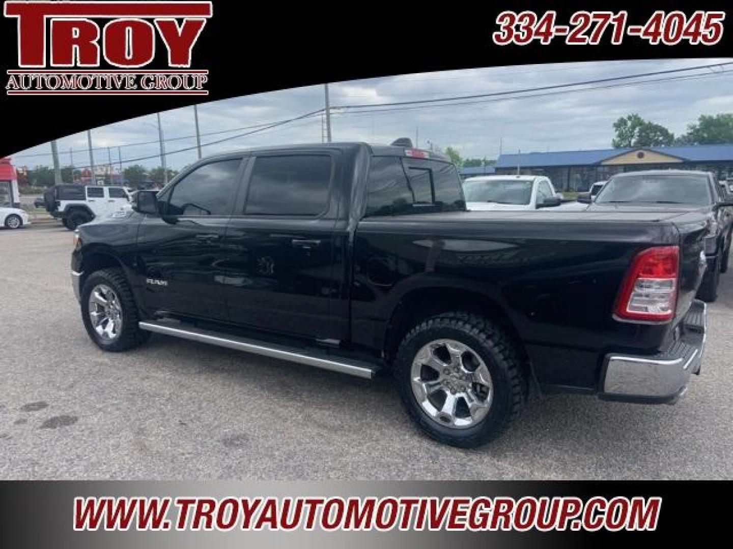 2021 Diamond Black Crystal Pearlcoat /Diesel Gray/Black Ram 1500 Big Horn/Lone Star (1C6SRFFT8MN) with an HEMI 5.7L V8 Multi Displacement VVT engine, Automatic transmission, located at 6812 Atlanta Hwy, Montgomery, AL, 36117, (334) 271-4045, 32.382118, -86.178673 - 1-Owner Local Trade!!<br>New 33x12.50x20 tires and level kit!!<br>Navigation!!<br>Premium 20 Wheels!!<br>Alpine Sound System!!<br>Hemi E-Torque V8 Engine!!<br>Heated Seats!!<br>Power Driver Seat <br>Tow Package!!<br>Flip Up Premium Bed Cover !!<br>Remote Start! - Photo#3