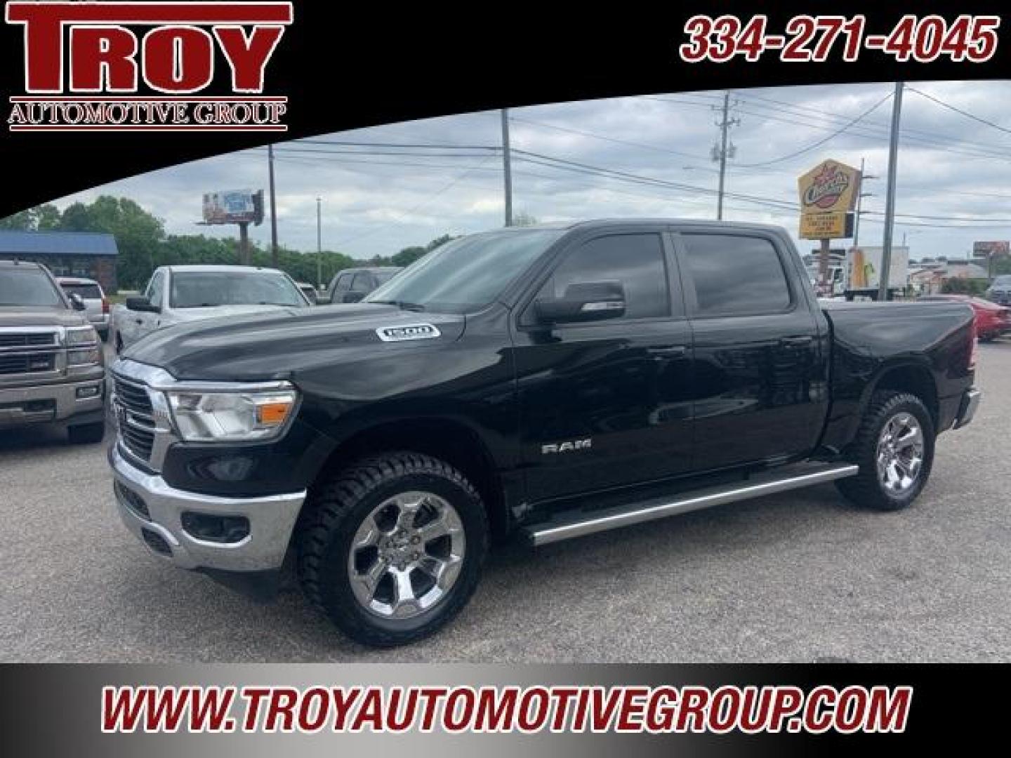 2021 Diamond Black Crystal Pearlcoat /Diesel Gray/Black Ram 1500 Big Horn/Lone Star (1C6SRFFT8MN) with an HEMI 5.7L V8 Multi Displacement VVT engine, Automatic transmission, located at 6812 Atlanta Hwy, Montgomery, AL, 36117, (334) 271-4045, 32.382118, -86.178673 - 1-Owner Local Trade!!<br>New 33x12.50x20 tires and level kit!!<br>Navigation!!<br>Premium 20 Wheels!!<br>Alpine Sound System!!<br>Hemi E-Torque V8 Engine!!<br>Heated Seats!!<br>Power Driver Seat <br>Tow Package!!<br>Flip Up Premium Bed Cover !!<br>Remote Start! - Photo#4