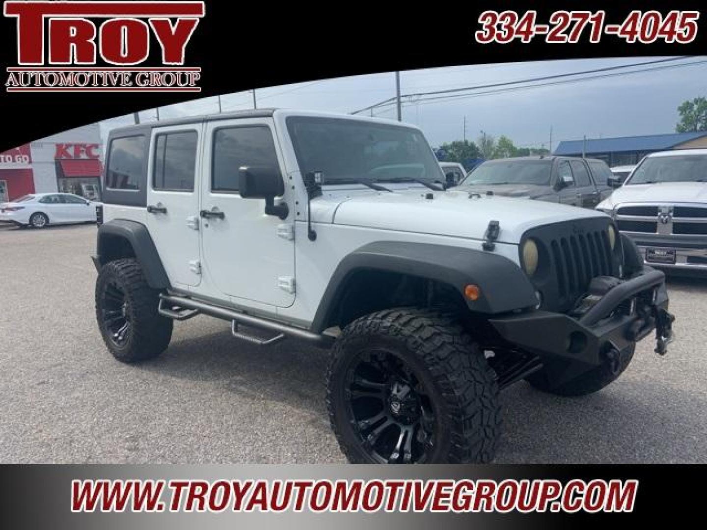 2016 Bright White Clearcoat /Black Jeep Wrangler Unlimited Sport (1C4BJWDGXGL) with an 3.6L V6 24V VVT engine, Automatic transmission, located at 6812 Atlanta Hwy, Montgomery, AL, 36117, (334) 271-4045, 32.382118, -86.178673 - Fuel Wheels w/Matching Spare!!<br>Warn Winch!!<br> - Photo#3