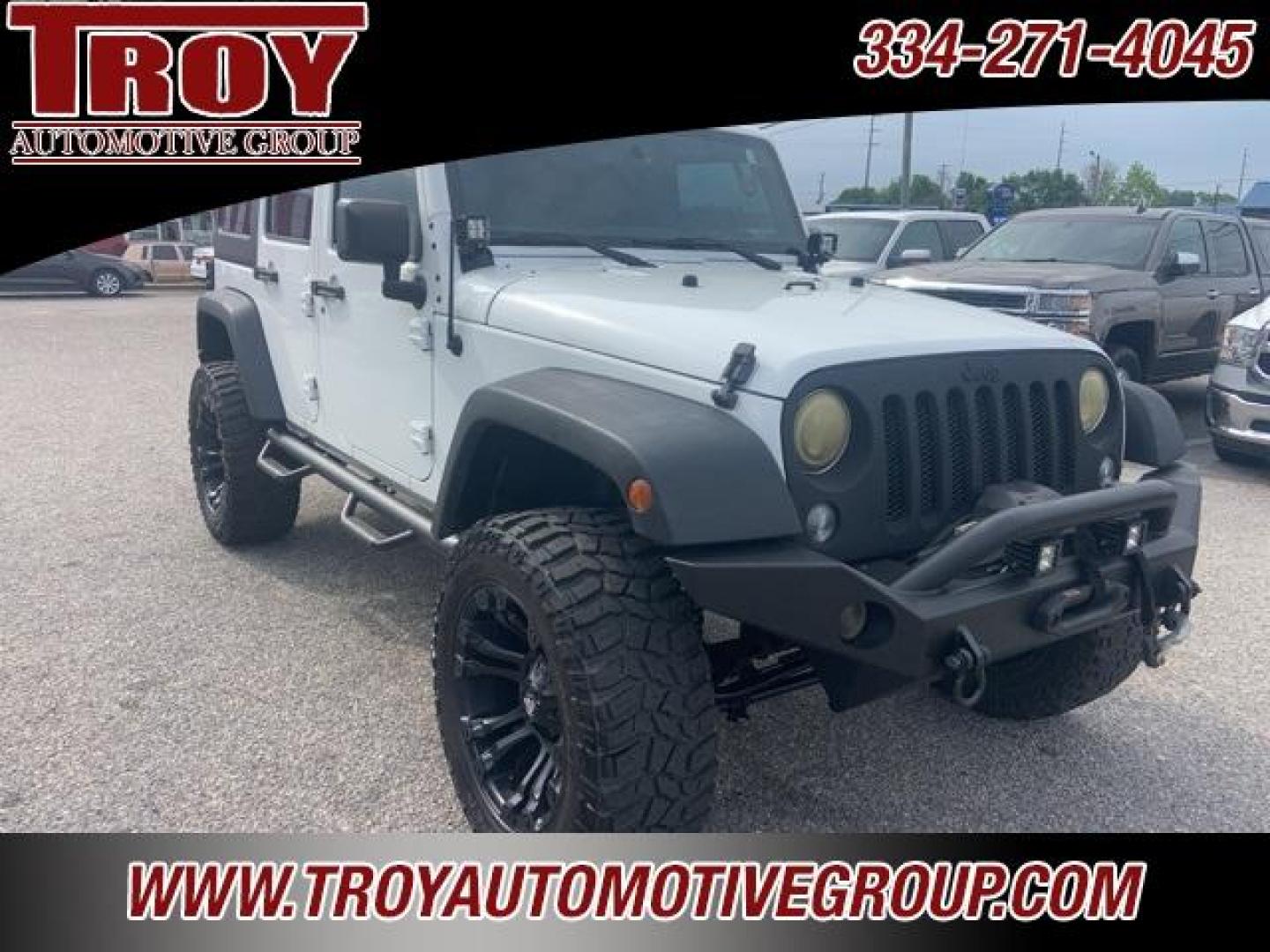 2016 Bright White Clearcoat /Black Jeep Wrangler Unlimited Sport (1C4BJWDGXGL) with an 3.6L V6 24V VVT engine, Automatic transmission, located at 6812 Atlanta Hwy, Montgomery, AL, 36117, (334) 271-4045, 32.382118, -86.178673 - Fuel Wheels w/Matching Spare!!<br>Warn Winch!!<br> - Photo#4