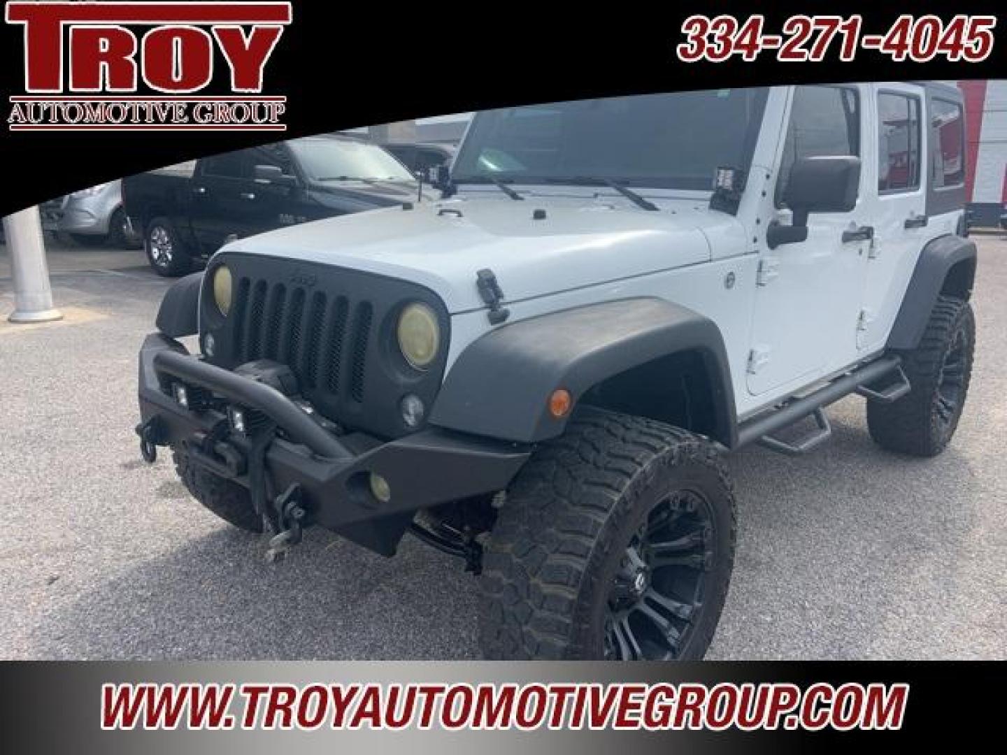 2016 Bright White Clearcoat /Black Jeep Wrangler Unlimited Sport (1C4BJWDGXGL) with an 3.6L V6 24V VVT engine, Automatic transmission, located at 6812 Atlanta Hwy, Montgomery, AL, 36117, (334) 271-4045, 32.382118, -86.178673 - Fuel Wheels w/Matching Spare!!<br>Warn Winch!!<br> - Photo#6