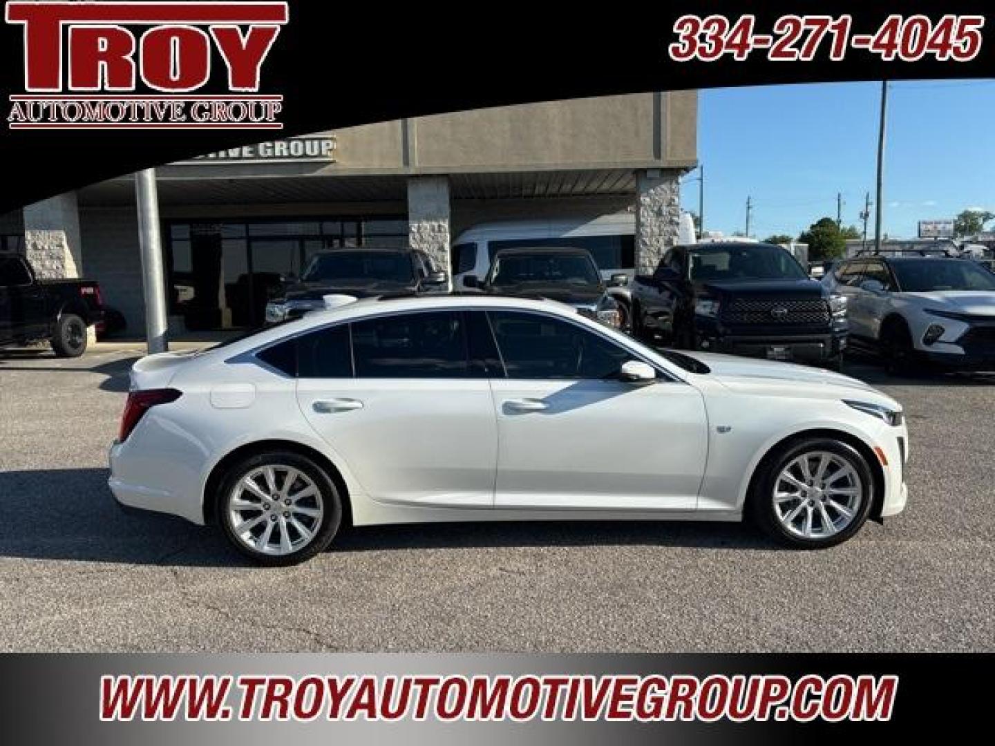 2023 Crystal White Tricoat /Whisper Beige Cadillac CT5 Luxury (1G6DW5RK1P0) with an 2.0L I4 Turbocharged DOHC 16V LEV3-SULEV30 237hp engine, Automatic transmission, located at 6812 Atlanta Hwy, Montgomery, AL, 36117, (334) 271-4045, 32.382118, -86.178673 - Priced below KBB Fair Purchase Price!<br><br>Crystal White Tricoat 2023 Cadillac CT5 Luxury RWD 2.0L I4 Turbocharged DOHC 16V LEV3-SULEV30 237hp 10-Speed Automatic<br><br>Financing Available---Top Value for Trades.<br><br>Odometer is 11031 miles below market average! 23/33 City/Highway MPG - Photo#0