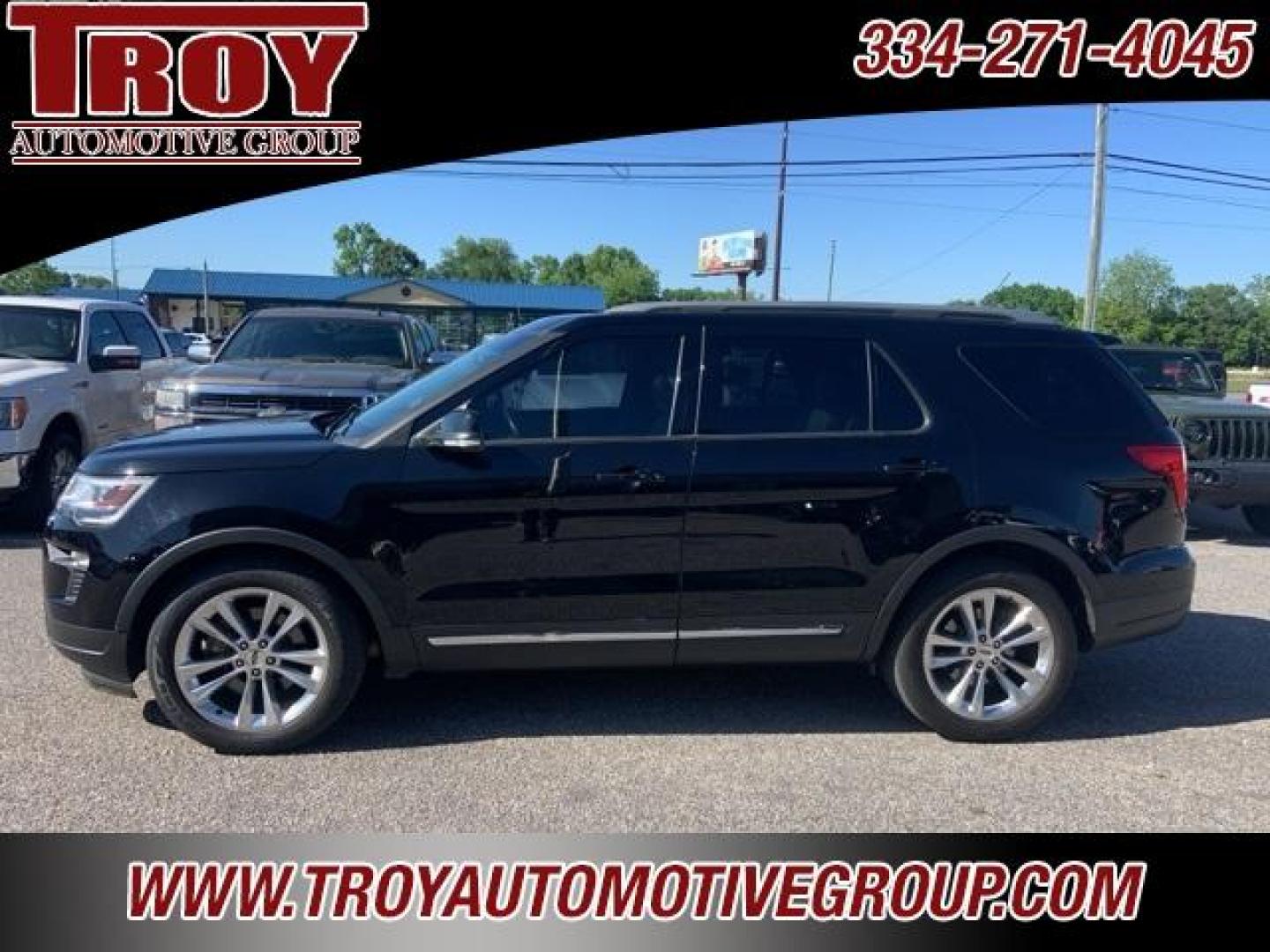 2018 Shadow Black /Medium Stone Ford Explorer XLT (1FM5K7D84JG) with an 3.5L V6 Ti-VCT engine, Automatic transmission, located at 6812 Atlanta Hwy, Montgomery, AL, 36117, (334) 271-4045, 32.382118, -86.178673 - Leather!!<br>Power Sunroof!! - Photo#0