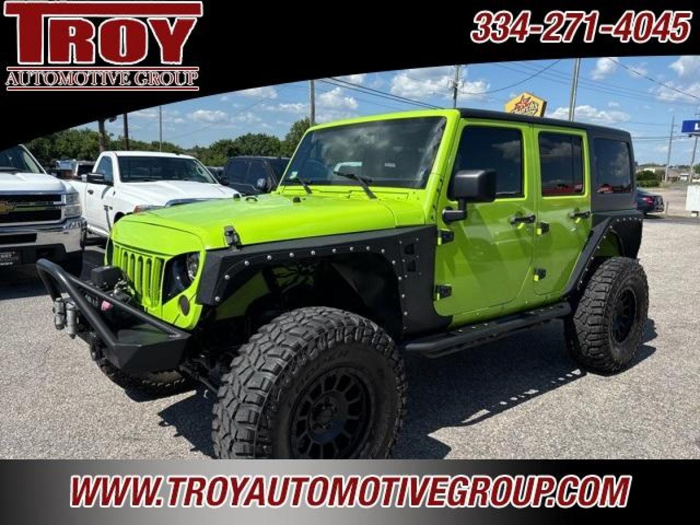 2013 Gecko Pearlcoat /Black Interior Jeep Wrangler Unlimited Sport S (1C4BJWDG1DL) with an 3.6L V6 24V VVT engine, Automatic transmission, located at 6812 Atlanta Hwy, Montgomery, AL, 36117, (334) 271-4045, 32.382118, -86.178673 - Custom Leather Interior!!<br>Full Size Matching Spare!! 37 Tire!!<br><br>Financing Available---Top Value for Trades.<br><br>Odometer is 10007 miles below market average! - Photo#3