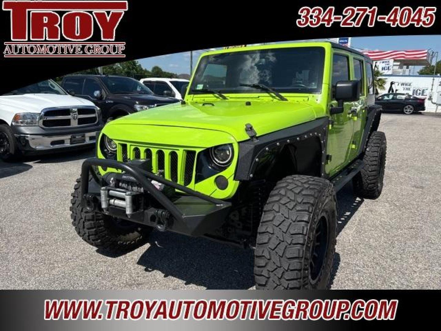 2013 Gecko Pearlcoat /Black Interior Jeep Wrangler Unlimited Sport S (1C4BJWDG1DL) with an 3.6L V6 24V VVT engine, Automatic transmission, located at 6812 Atlanta Hwy, Montgomery, AL, 36117, (334) 271-4045, 32.382118, -86.178673 - Custom Leather Interior!!<br>Full Size Matching Spare!! 37 Tire!!<br><br>Financing Available---Top Value for Trades.<br><br>Odometer is 10007 miles below market average! - Photo#4