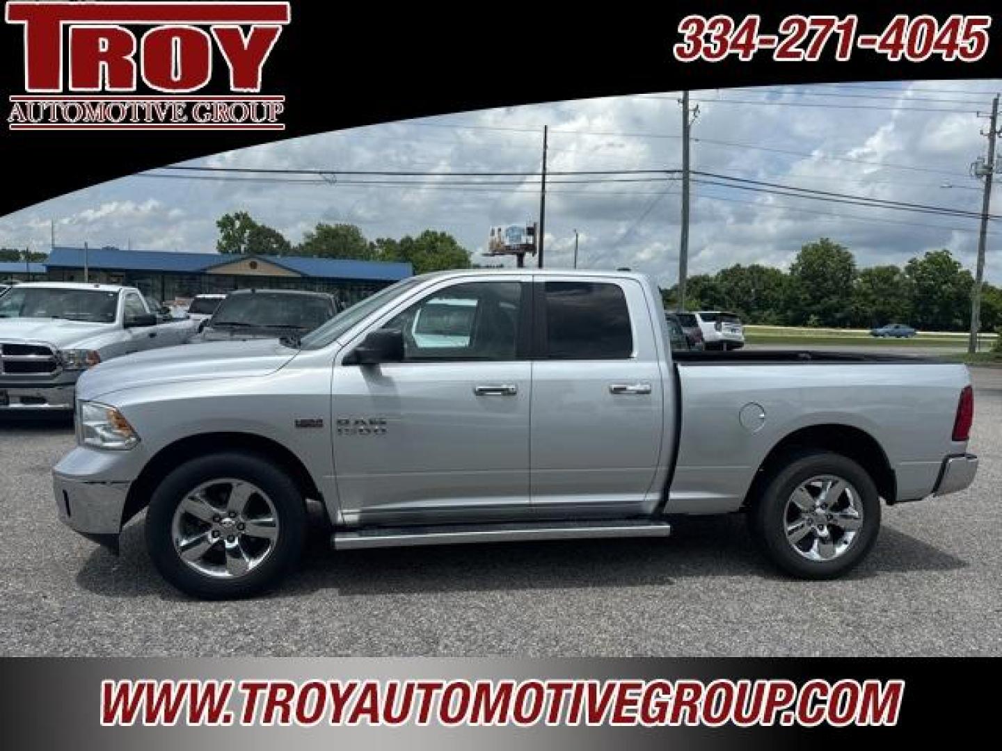 2015 Bright Silver Metallic Clearcoat /Diesel Gray/Black Ram 1500 Big Horn (1C6RR7GT1FS) with an HEMI 5.7L V8 Multi Displacement VVT engine, Automatic transmission, located at 6812 Atlanta Hwy, Montgomery, AL, 36117, (334) 271-4045, 32.382118, -86.178673 - Photo#0