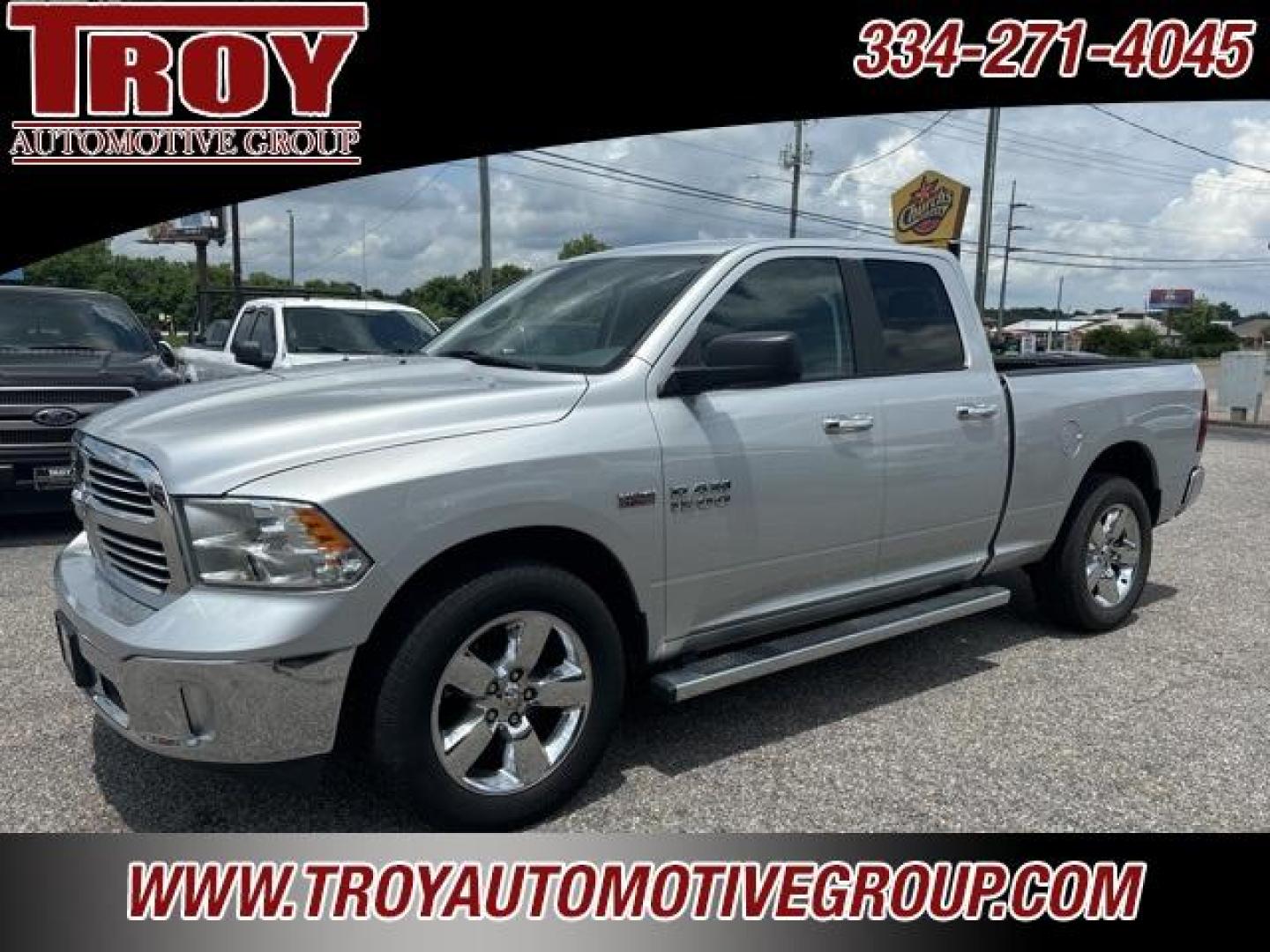 2015 Bright Silver Metallic Clearcoat /Diesel Gray/Black Ram 1500 Big Horn (1C6RR7GT1FS) with an HEMI 5.7L V8 Multi Displacement VVT engine, Automatic transmission, located at 6812 Atlanta Hwy, Montgomery, AL, 36117, (334) 271-4045, 32.382118, -86.178673 - Recent Arrival!<br>Power Driver Seat!!<br>20 Wheels!!<br>Back Up Camera!!<br>Tow Package!!<br>Bright Silver Metallic Clearcoat 2015 Ram 1500 Big Horn 4WD HEMI 5.7L V8 Multi Displacement VVT 8-Speed Automatic<br><br>Financing Available---Top Value for Trades.<br><br>Odometer is 48500 miles below mark - Photo#2