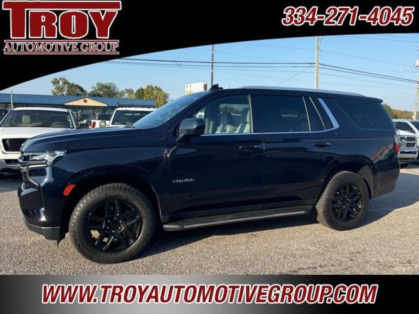 2021 Midnight Blue Metallic /Gideon/Very Dark Atmosphere Chevrolet Tahoe LS (1GNSCMKD0MR) with an EcoTec3 5.3L V8 engine, Automatic transmission, located at 6812 Atlanta Hwy, Montgomery, AL, 36117, (334) 271-4045, 32.382118, -86.178673 - 1-Owner!<br>Brand New 20 black wheel and tires <br>3rd Seat!!<br>20 Premium Wheels!!<br>Tow Package!!<br>Dual Power Front Seats!!<br>Back Up Camera!!<br>Remote Start!! - Photo#1