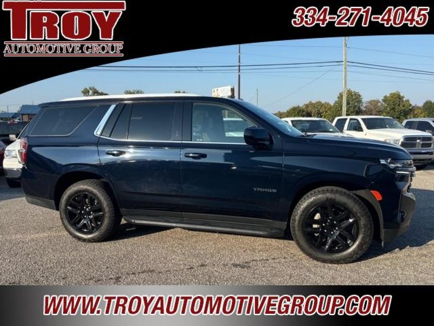 2021 Midnight Blue Metallic /Gideon/Very Dark Atmosphere Chevrolet Tahoe LS (1GNSCMKD0MR) with an EcoTec3 5.3L V8 engine, Automatic transmission, located at 6812 Atlanta Hwy, Montgomery, AL, 36117, (334) 271-4045, 32.382118, -86.178673 - 1-Owner!<br>Brand New 20 black wheel and tires <br>3rd Seat!!<br>20 Premium Wheels!!<br>Tow Package!!<br>Dual Power Front Seats!!<br>Back Up Camera!!<br>Remote Start!! - Photo#2