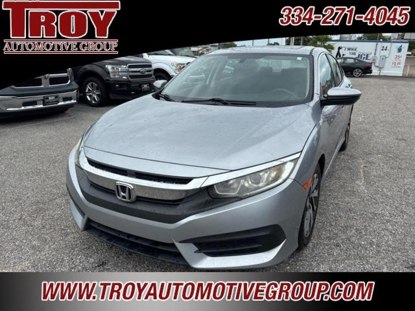 2016 Lunar Silver Metallic /Gray Honda Civic EX (19XFC2F78GE) with an 2.0L I4 DOHC 16V i-VTEC engine, CVT transmission, located at 6812 Atlanta Hwy, Montgomery, AL, 36117, (334) 271-4045, 32.382118, -86.178673 - Recent Arrival!<br>1-OWNER!!<br><br>Silver 2016 Honda Civic EX FWD 2.0L I4 DOHC 16V i-VTEC CVT<br><br>Financing Available---Top Value for Trades.<br><br>31/41 City/Highway MPG<br><br><br>Awards:<br> * 2016 IIHS Top Safety Pick+ (When equipped with honda sensing) * NACTOY 2016 North American Car o - Photo#3