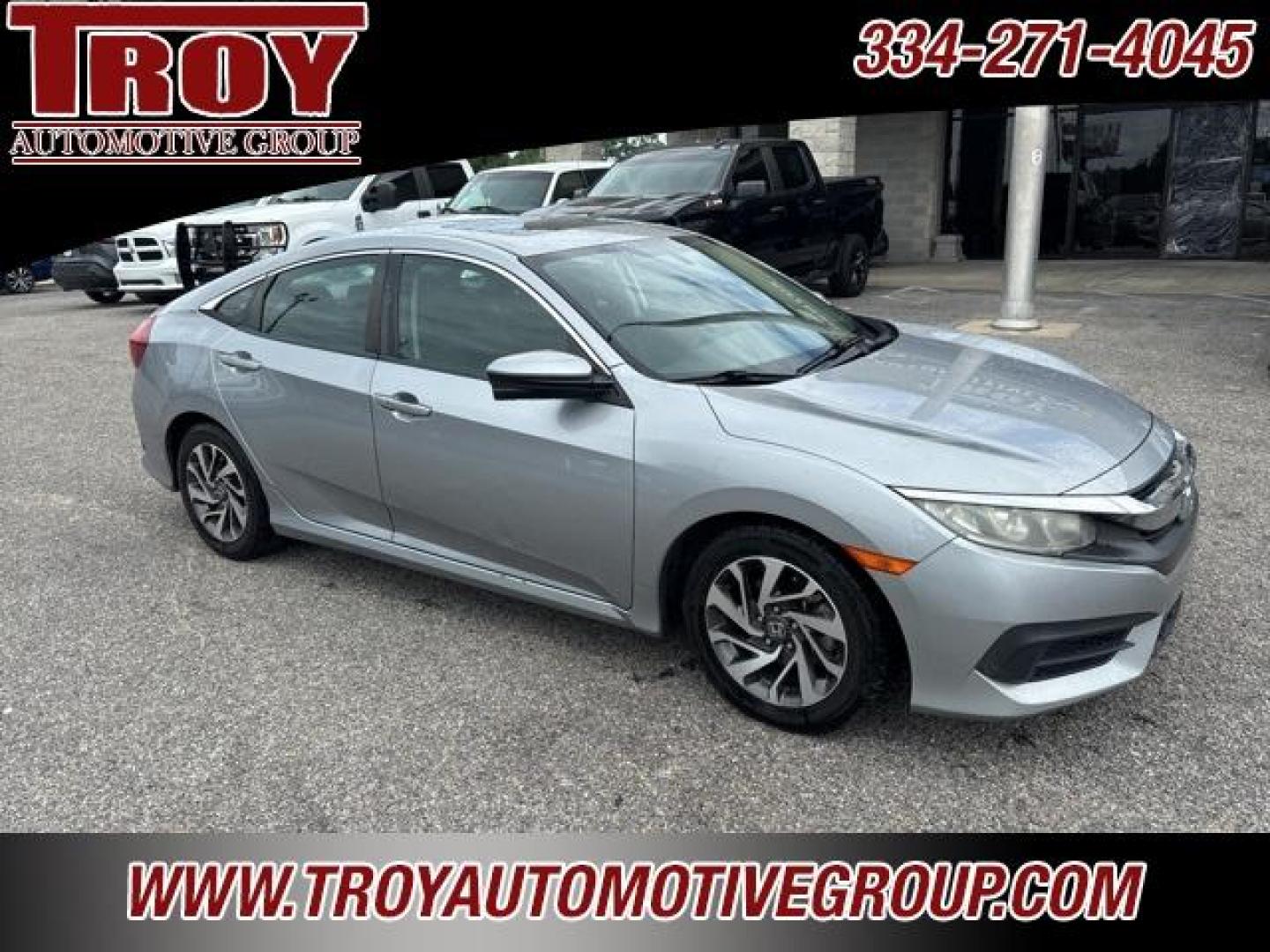 2016 Lunar Silver Metallic /Gray Honda Civic EX (19XFC2F78GE) with an 2.0L I4 DOHC 16V i-VTEC engine, CVT transmission, located at 6812 Atlanta Hwy, Montgomery, AL, 36117, (334) 271-4045, 32.382118, -86.178673 - Recent Arrival!<br>1-OWNER!!<br><br>Silver 2016 Honda Civic EX FWD 2.0L I4 DOHC 16V i-VTEC CVT<br><br>Financing Available---Top Value for Trades.<br><br>31/41 City/Highway MPG<br><br><br>Awards:<br> * 2016 IIHS Top Safety Pick+ (When equipped with honda sensing) * NACTOY 2016 North American Car o - Photo#6