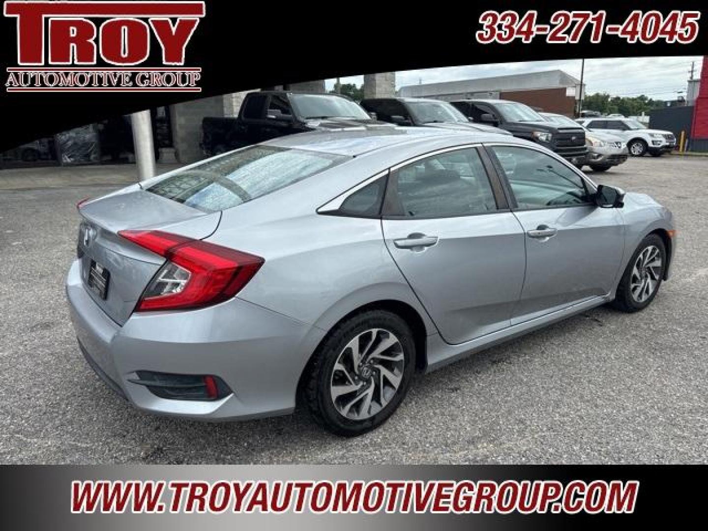 2016 Lunar Silver Metallic /Gray Honda Civic EX (19XFC2F78GE) with an 2.0L I4 DOHC 16V i-VTEC engine, CVT transmission, located at 6812 Atlanta Hwy, Montgomery, AL, 36117, (334) 271-4045, 32.382118, -86.178673 - Recent Arrival!<br>1-OWNER!!<br><br>Silver 2016 Honda Civic EX FWD 2.0L I4 DOHC 16V i-VTEC CVT<br><br>Financing Available---Top Value for Trades.<br><br>31/41 City/Highway MPG<br><br><br>Awards:<br> * 2016 IIHS Top Safety Pick+ (When equipped with honda sensing) * NACTOY 2016 North American Car o - Photo#8