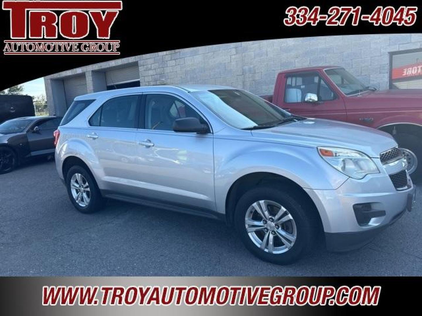 2012 Silver Ice Metallic /Jet Black Chevrolet Equinox LS (2GNALBEK0C1) with an 2.4L 4-Cylinder SIDI DOHC engine, Automatic transmission, located at 6812 Atlanta Hwy, Montgomery, AL, 36117, (334) 271-4045, 32.382118, -86.178673 - Silver Ice Metallic 2012 Chevrolet Equinox LS FWD 2.4L 4-Cylinder SIDI DOHC 6-Speed Automatic with Overdrive<br><br>Financing Available---Top Value for Trades.<br><br>22/32 City/Highway MPG<br><br><br>Awards:<br> * 2012 IIHS Top Safety Pick<br><br>Reviews:<br> * If you like the idea of driving a s - Photo#0