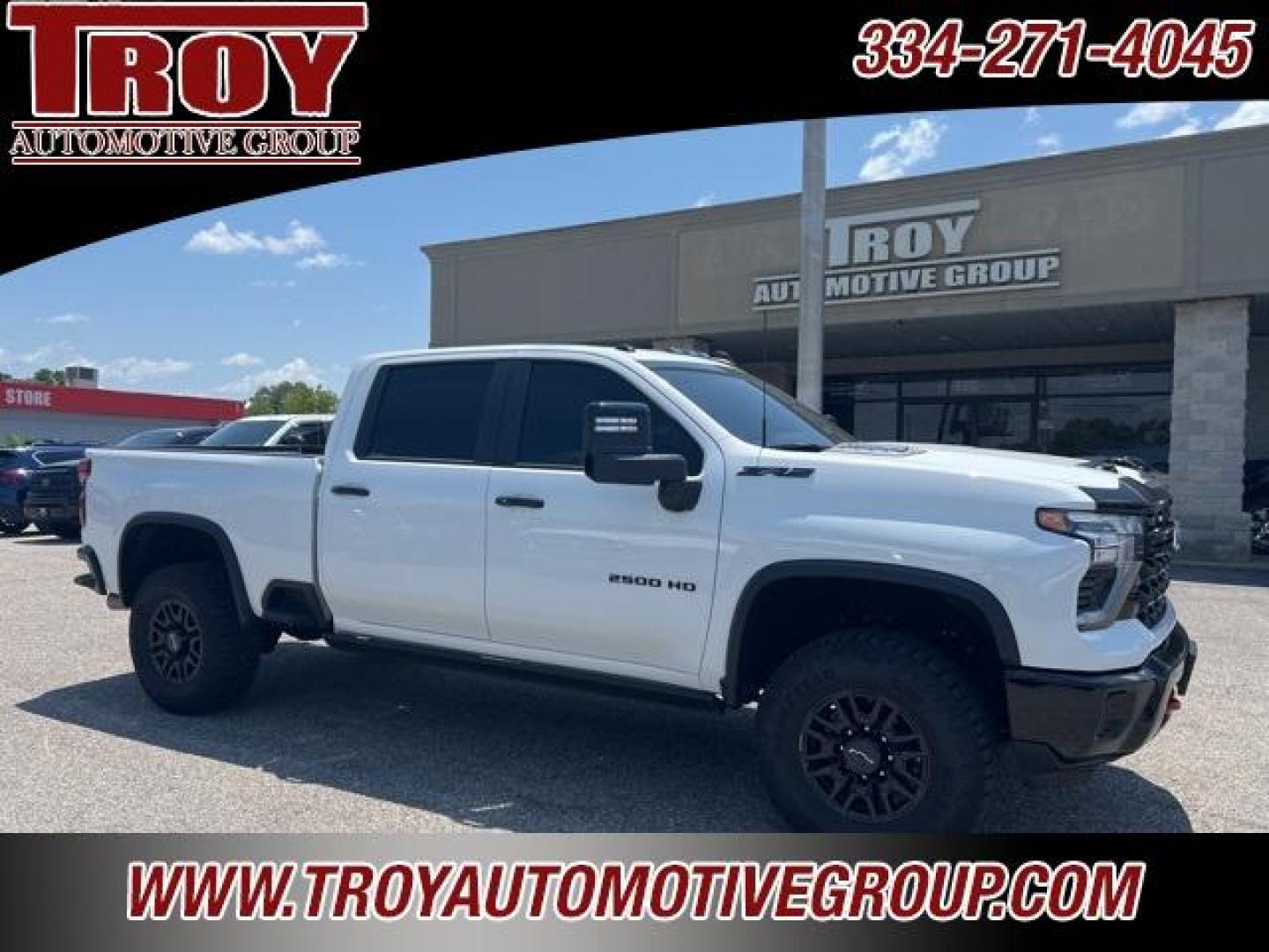 2024 Summit White /Jet Black/Graystone Chevrolet Silverado 2500HD ZR2 (1GC4YYEY3RF) with an Duramax 6.6L V8 Turbodiesel engine, Automatic transmission, located at 6812 Atlanta Hwy, Montgomery, AL, 36117, (334) 271-4045, 32.382118, -86.178673 - 2024' Chevrolet 2500HD Silverado ZR-2 Crew Cab 4x4, Summit White with Graystone Leather Interior, 6.6Ltr Duramax Turbo Diesel, Allison Automatic Trans, Power Retractable Assist Steps, Technology Pkg, Heads up Display, Adaptive Cruise, Power Sunroof, Dark Essentials Pkg, Gooseneck/5th Wheel Prep Pkg, - Photo#1