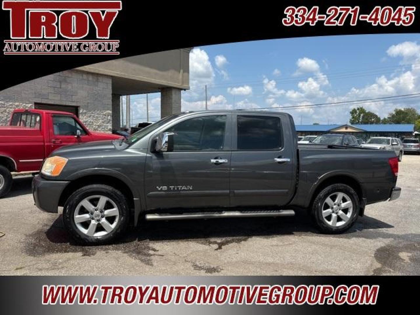 2010 Smoke Metallic /Charcoal Nissan Titan LE (1N6BA0ED6AN) with an V8 engine, Automatic transmission, located at 6812 Atlanta Hwy, Montgomery, AL, 36117, (334) 271-4045, 32.382118, -86.178673 - 1-Owner!!<br>54 Service Records On Carfax!!<br> - Photo#0