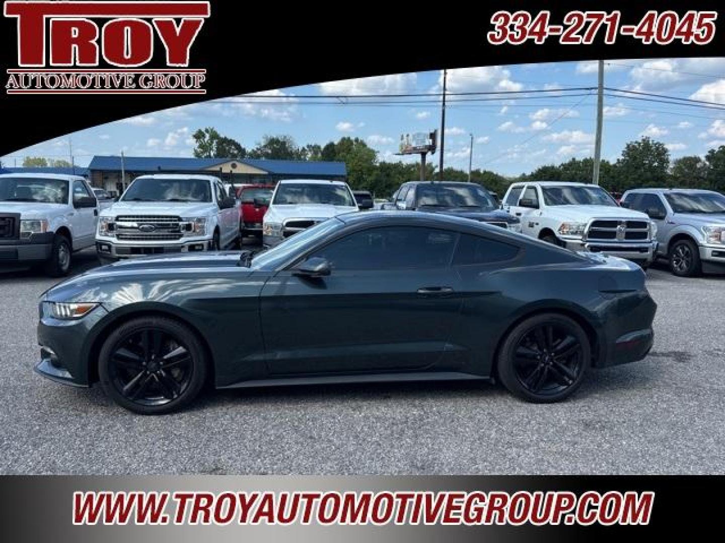 2016 Magnetic Metallic /Ebony Ford Mustang EcoBoost (1FA6P8TH2G5) with an EcoBoost 2.3L I4 GTDi DOHC Turbocharged VCT engine, located at 6812 Atlanta Hwy, Montgomery, AL, 36117, (334) 271-4045, 32.382118, -86.178673 - Recent Arrival!<br><br>Magnetic Metallic 2016 Ford Mustang EcoBoost RWD EcoBoost 2.3L I4 GTDi DOHC Turbocharged VCT 6-Speed<br><br>Financing Available---Top Value for Trades.<br><br><br>Awards:<br> * 2016 KBB.com 10 Coolest New Cars Under $25,000 * 2016 KBB.com Brand Image Awards - Photo#0