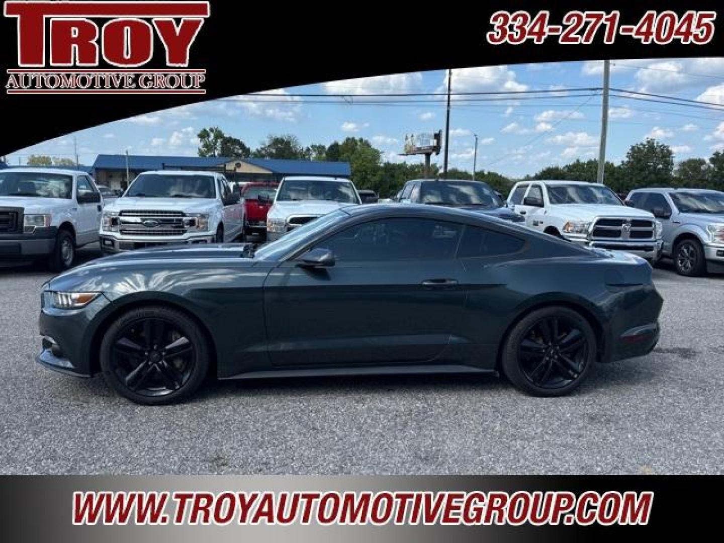 2016 Magnetic Metallic /Ebony Ford Mustang EcoBoost (1FA6P8TH2G5) with an EcoBoost 2.3L I4 GTDi DOHC Turbocharged VCT engine, located at 6812 Atlanta Hwy, Montgomery, AL, 36117, (334) 271-4045, 32.382118, -86.178673 - Recent Arrival!<br><br>Magnetic Metallic 2016 Ford Mustang EcoBoost RWD EcoBoost 2.3L I4 GTDi DOHC Turbocharged VCT 6-Speed<br><br>Financing Available---Top Value for Trades.<br><br><br>Awards:<br> * 2016 KBB.com 10 Coolest New Cars Under $25,000 * 2016 KBB.com Brand Image Awards - Photo#1