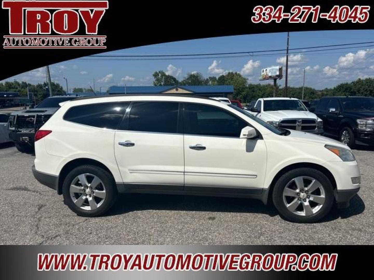 2012 White /Light Gray Chevrolet Traverse LTZ (1GNKVLED3CJ) with an 3.6L V6 SIDI engine, Automatic transmission, located at 6812 Atlanta Hwy, Montgomery, AL, 36117, (334) 271-4045, 32.382118, -86.178673 - Recent Arrival!<br><br>White Diamond Tricoat 2012 Chevrolet Traverse LTZ AWD 3.6L V6 SIDI 6-Speed Automatic Electronic with Overdrive<br><br>Financing Available---Top Value for Trades.<br><br><br>Awards:<br> * 2012 IIHS Top Safety Pick * 2012 KBB.com Best Resale Value Awards<br><br>Reviews:<br> - Photo#0