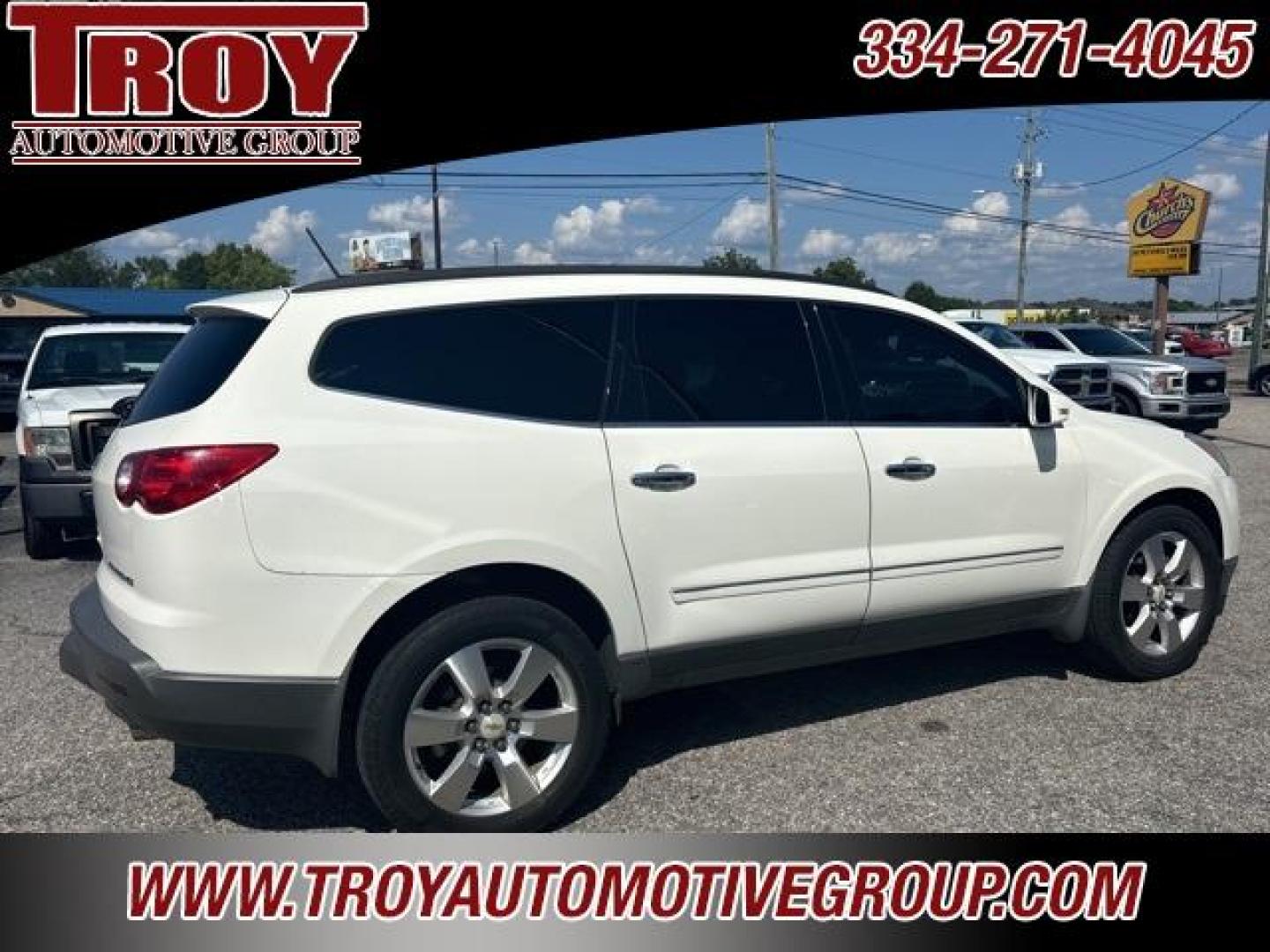 2012 White /Light Gray Chevrolet Traverse LTZ (1GNKVLED3CJ) with an 3.6L V6 SIDI engine, Automatic transmission, located at 6812 Atlanta Hwy, Montgomery, AL, 36117, (334) 271-4045, 32.382118, -86.178673 - Recent Arrival!<br><br>White Diamond Tricoat 2012 Chevrolet Traverse LTZ AWD 3.6L V6 SIDI 6-Speed Automatic Electronic with Overdrive<br><br>Financing Available---Top Value for Trades.<br><br><br>Awards:<br> * 2012 IIHS Top Safety Pick * 2012 KBB.com Best Resale Value Awards<br><br>Reviews:<br> - Photo#2