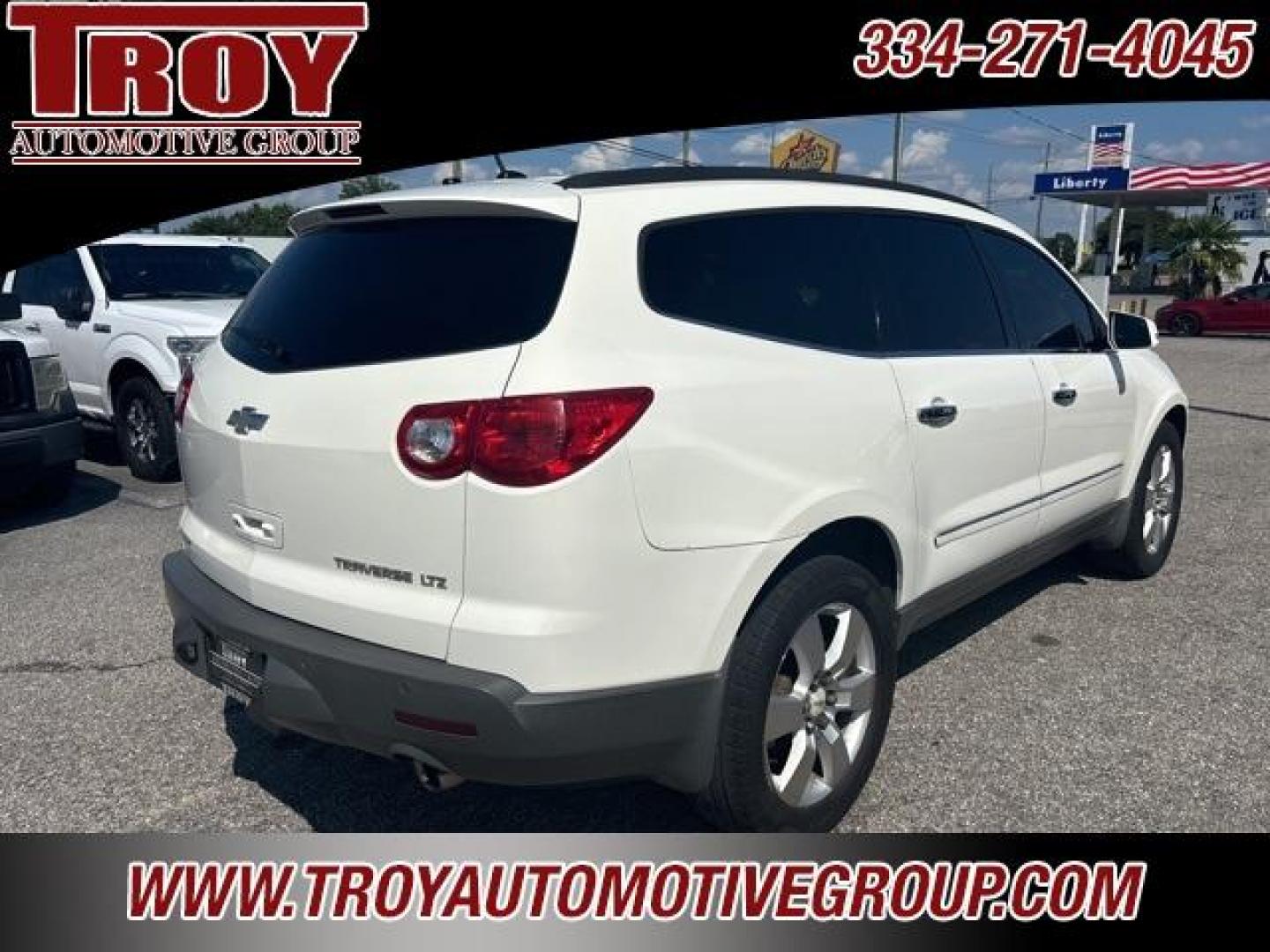 2012 White /Light Gray Chevrolet Traverse LTZ (1GNKVLED3CJ) with an 3.6L V6 SIDI engine, Automatic transmission, located at 6812 Atlanta Hwy, Montgomery, AL, 36117, (334) 271-4045, 32.382118, -86.178673 - Recent Arrival!<br><br>White Diamond Tricoat 2012 Chevrolet Traverse LTZ AWD 3.6L V6 SIDI 6-Speed Automatic Electronic with Overdrive<br><br>Financing Available---Top Value for Trades.<br><br><br>Awards:<br> * 2012 IIHS Top Safety Pick * 2012 KBB.com Best Resale Value Awards<br><br>Reviews:<br> - Photo#3