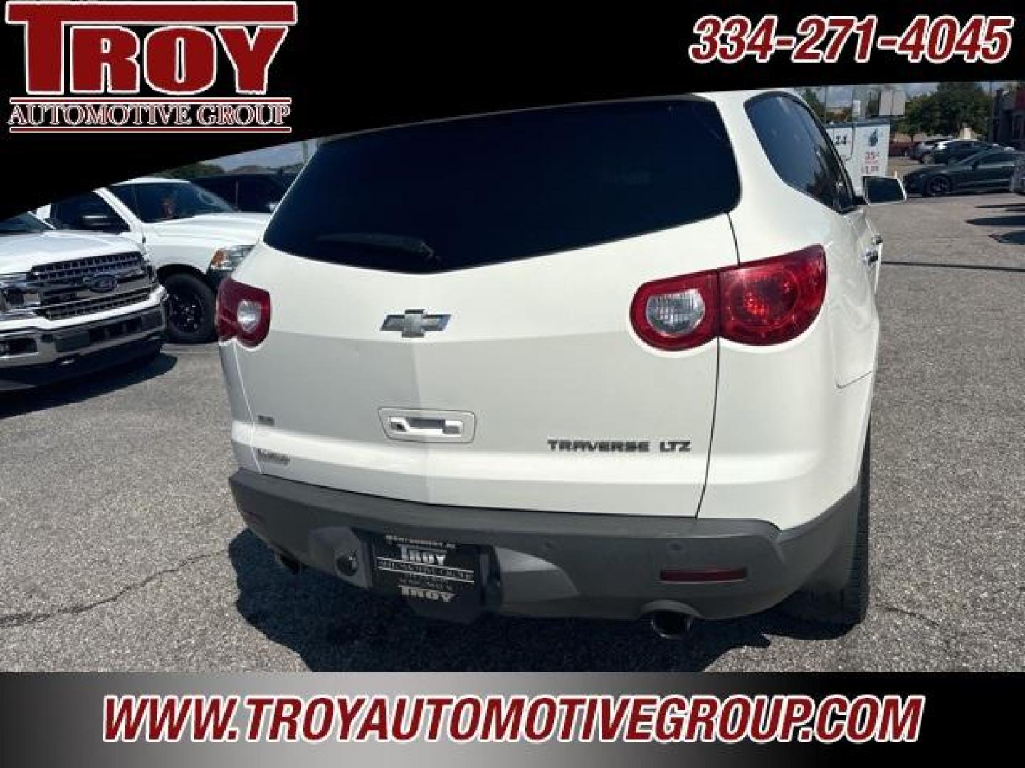 2012 White /Light Gray Chevrolet Traverse LTZ (1GNKVLED3CJ) with an 3.6L V6 SIDI engine, Automatic transmission, located at 6812 Atlanta Hwy, Montgomery, AL, 36117, (334) 271-4045, 32.382118, -86.178673 - Recent Arrival!<br><br>White Diamond Tricoat 2012 Chevrolet Traverse LTZ AWD 3.6L V6 SIDI 6-Speed Automatic Electronic with Overdrive<br><br>Financing Available---Top Value for Trades.<br><br><br>Awards:<br> * 2012 IIHS Top Safety Pick * 2012 KBB.com Best Resale Value Awards<br><br>Reviews:<br> - Photo#4