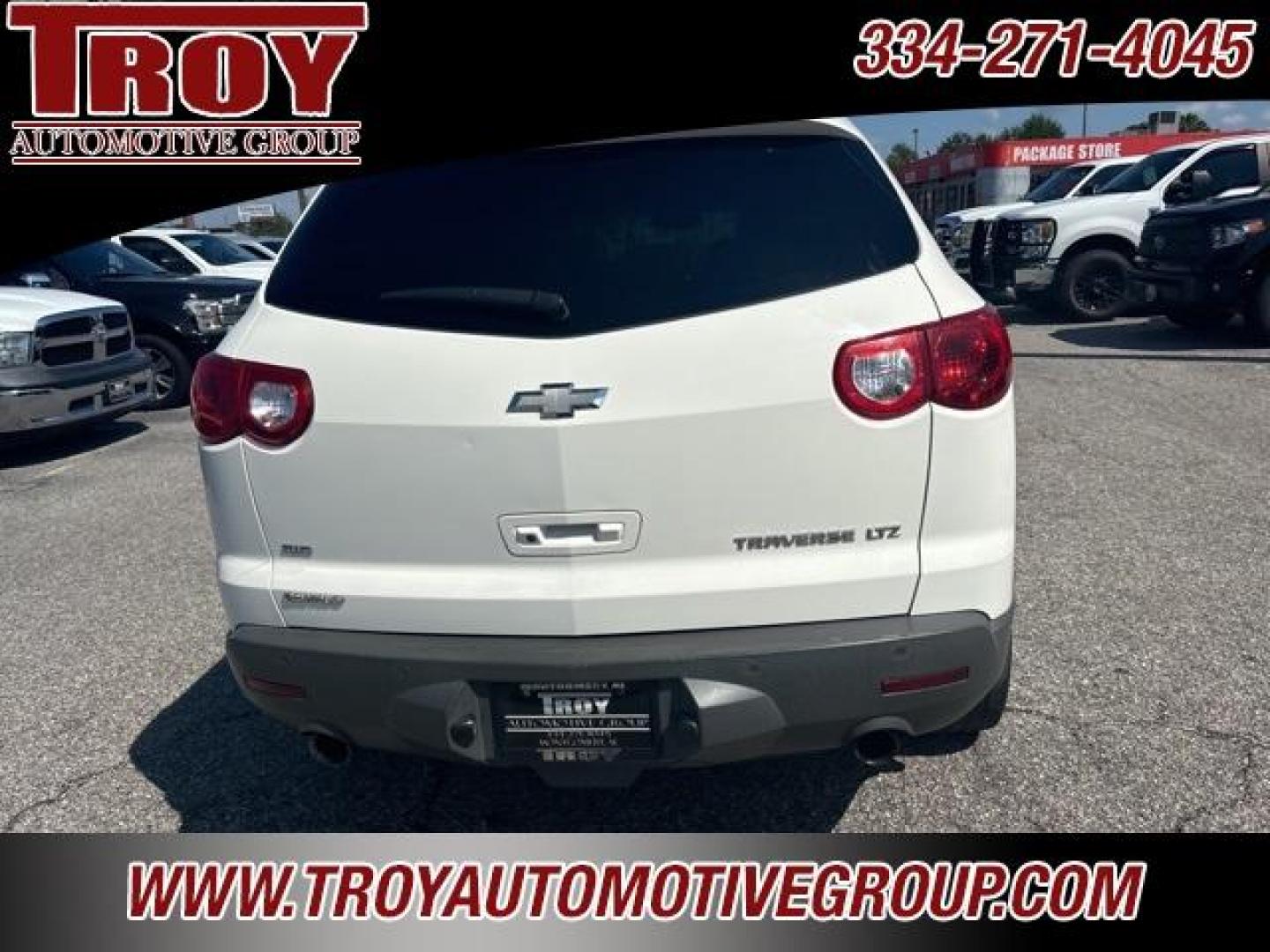 2012 White /Light Gray Chevrolet Traverse LTZ (1GNKVLED3CJ) with an 3.6L V6 SIDI engine, Automatic transmission, located at 6812 Atlanta Hwy, Montgomery, AL, 36117, (334) 271-4045, 32.382118, -86.178673 - Recent Arrival!<br><br>White Diamond Tricoat 2012 Chevrolet Traverse LTZ AWD 3.6L V6 SIDI 6-Speed Automatic Electronic with Overdrive<br><br>Financing Available---Top Value for Trades.<br><br><br>Awards:<br> * 2012 IIHS Top Safety Pick * 2012 KBB.com Best Resale Value Awards<br><br>Reviews:<br> - Photo#5