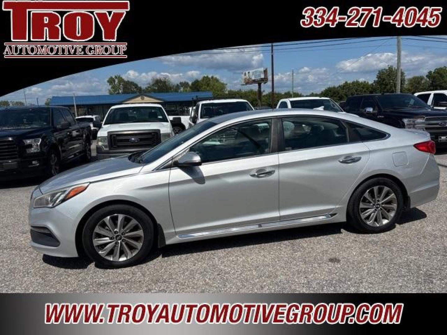 2015 Symphony Silver /Gray Hyundai Sonata Sport (5NPE34AF5FH) with an 2.4L 4-Cylinder DGI DOHC engine, Automatic transmission, located at 6812 Atlanta Hwy, Montgomery, AL, 36117, (334) 271-4045, 32.382118, -86.178673 - Recent Arrival!<br><br>Symphony Silver 2015 Hyundai Sonata Sport FWD 2.4L 4-Cylinder DGI DOHC 6-Speed Automatic with Shiftronic<br><br>Financing Available---Top Value for Trades.<br><br><br>Awards:<br> * 2015 KBB.com 10 Most Comfortable Cars Under $30,000 * 2015 KBB.com 10 Best Sedans Under $25,0 - Photo#1