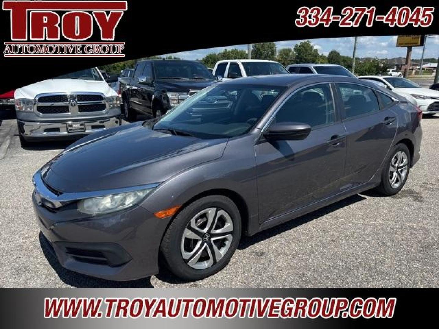 2016 Modern Steel Metallic /Black Honda Civic LX (2HGFC2F53GH) with an 2.0L I4 DOHC 16V i-VTEC engine, CVT transmission, located at 6812 Atlanta Hwy, Montgomery, AL, 36117, (334) 271-4045, 32.382118, -86.178673 - 1-Owner!! - Photo#4