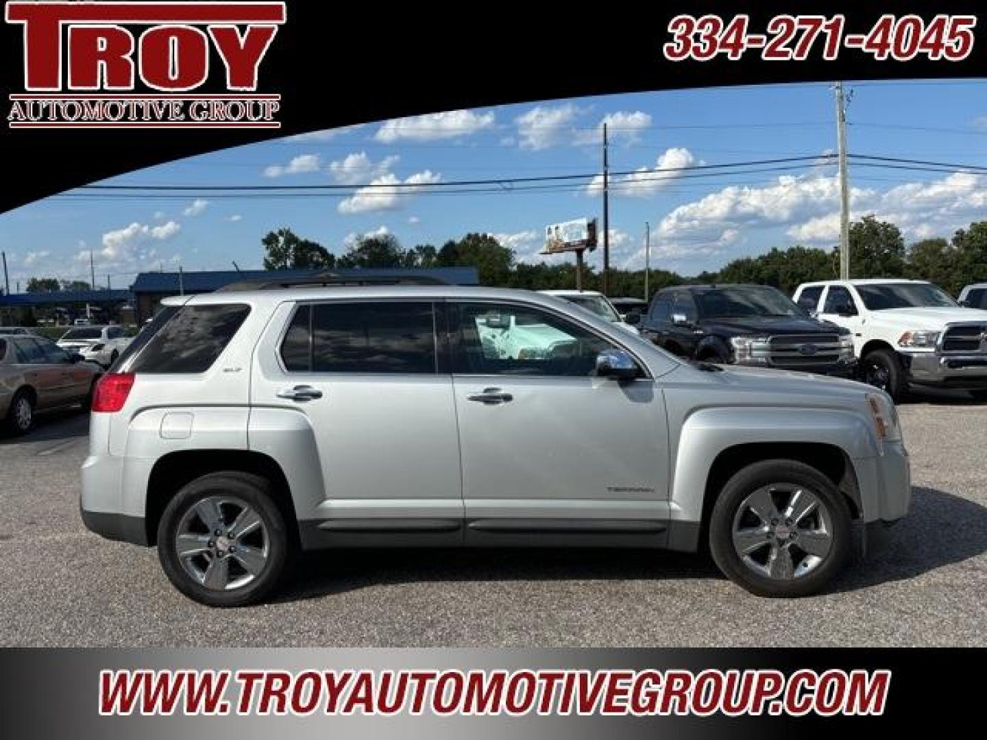 2015 Quicksilver Metallic /Jet Black GMC Terrain SLT-1 (2GKALSEKXF6) with an 2.4L 4-Cylinder SIDI DOHC VVT engine, Automatic transmission, located at 6812 Atlanta Hwy, Montgomery, AL, 36117, (334) 271-4045, 32.382118, -86.178673 - Power Sunroof!!<br>Tow Package!!<br>Remote Start!!<br>Navigation!! - Photo#0