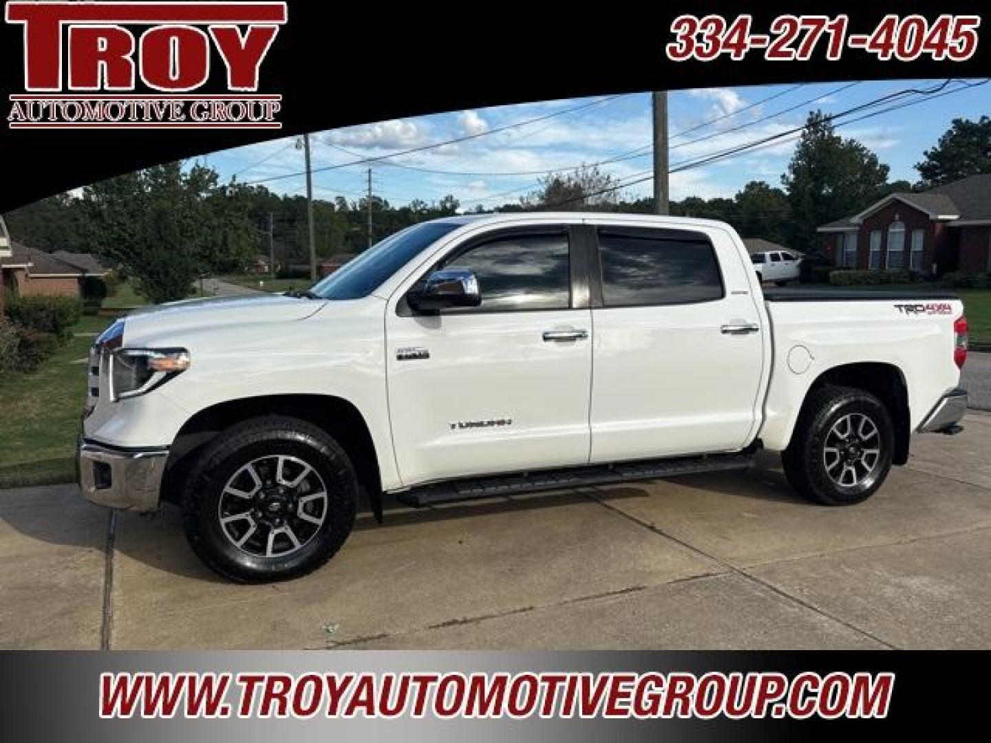 2019 Super White /Graphite Toyota Tundra Limited (5TFHY5F15KX) with an i-Force 5.7L V8 DOHC 32V LEV engine, Automatic transmission, located at 6812 Atlanta Hwy, Montgomery, AL, 36117, (334) 271-4045, 32.382118, -86.178673 - Priced below KBB Fair Purchase Price!<br><br>Super White 2019 Toyota Tundra Limited 4WD CrewMax i-Force 5.7L V8 DOHC 32V LEV 6-Speed Automatic Electronic<br><br>Financing Available---Top Value for Trades.<br><br><br>Awards:<br> * 2019 KBB.com Brand Image Awards * 2019 KBB.com Best Resale Value Aw - Photo#1