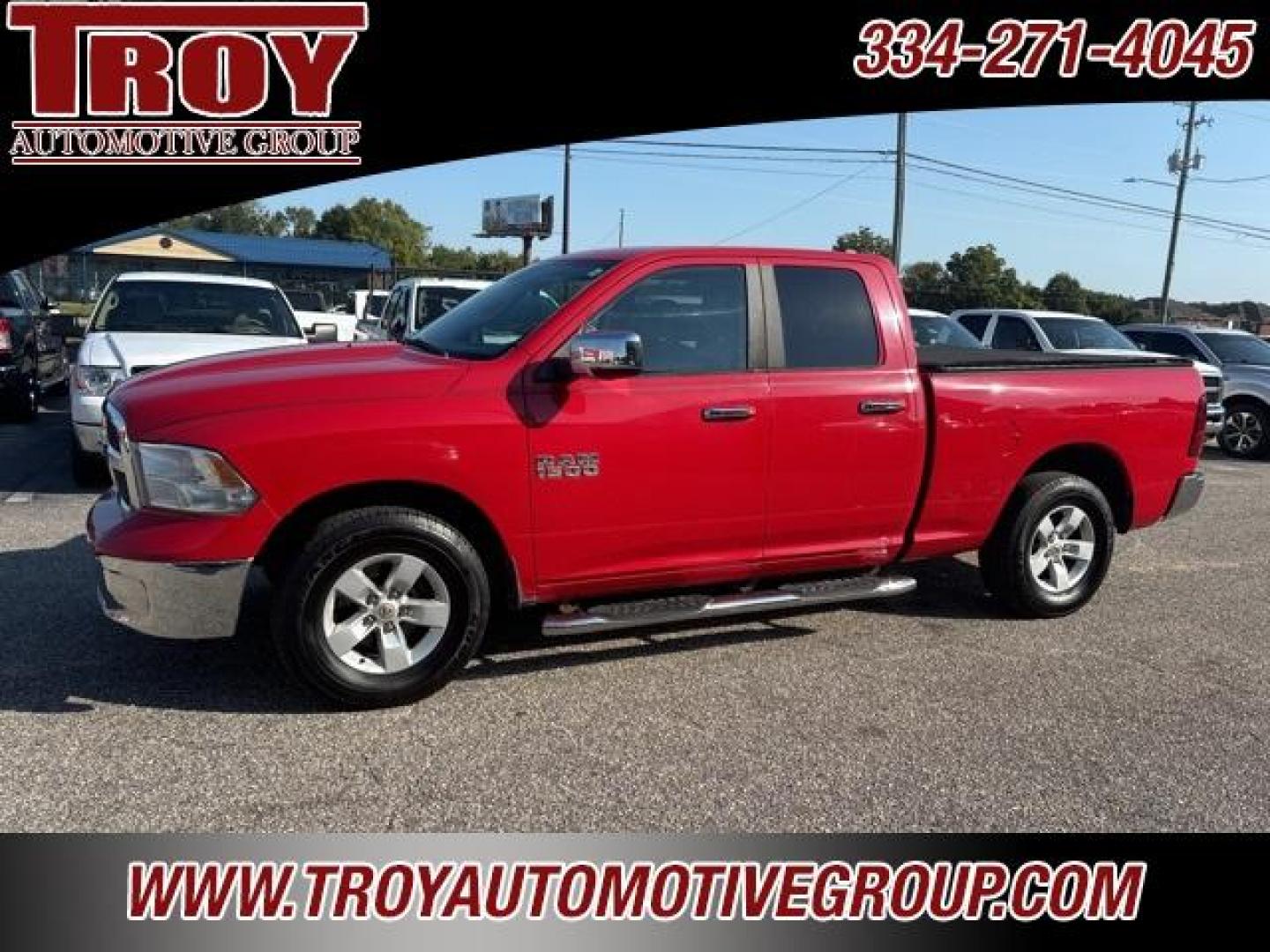 2013 Flame Red Clearcoat /Diesel Gray/Black Ram 1500 SLT (1C6RR6GP5DS) with an 4.7L V8 FFV engine, Automatic transmission, located at 6812 Atlanta Hwy, Montgomery, AL, 36117, (334) 271-4045, 32.382118, -86.178673 - Alloys!!<br>Tow Package!!<br>Chrome Step Bars!!<br>Bedcover!!<br>2-Keys!! - Photo#1