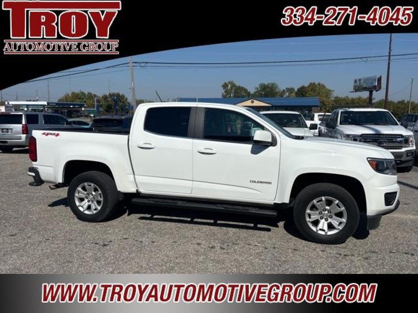 2019 Summit White /Black Chevrolet Colorado LT (1GCGTCEN8K1) with an V6 engine, Automatic transmission, located at 6812 Atlanta Hwy, Montgomery, AL, 36117, (334) 271-4045, 32.382118, -86.178673 - LT V6<br>4WD- Tow Package!!<br>Power Driver Seat!!<br>Step Bars!!<br>Recent Arrival! Priced below KBB Fair Purchase Price!<br><br>Summit White 2019 Chevrolet Colorado LT 4WD V6 8-Speed Automatic<br><br>Financing Available---Top Value for Trades.<br><br>Odometer is 51070 miles below market average!<b - Photo#1