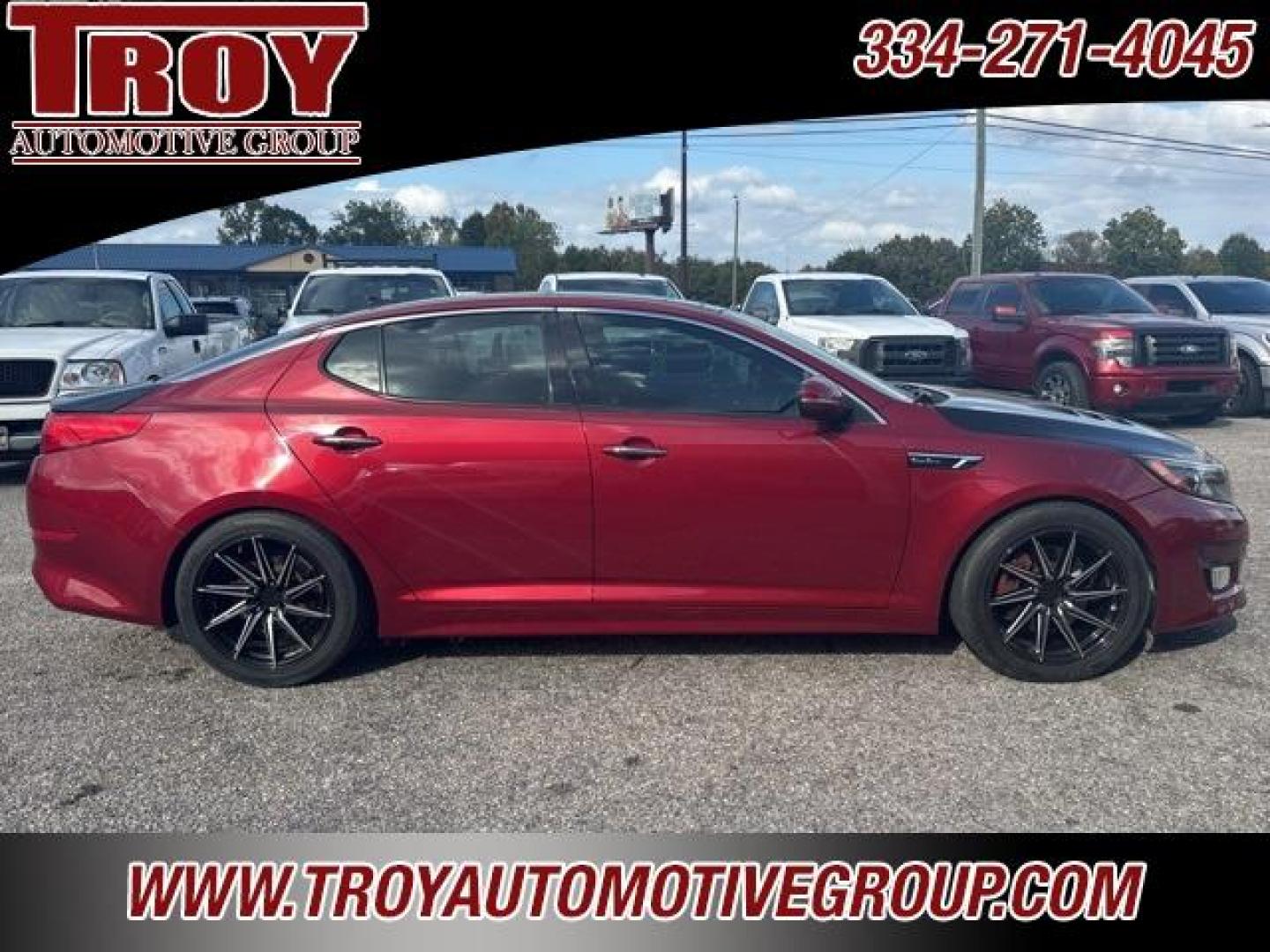 2015 Remington Red Metallic /Black Kia Optima SX (5XXGR4A62FG) with an 2.0L I4 DGI DOHC Turbocharged engine, Automatic transmission, located at 6812 Atlanta Hwy, Montgomery, AL, 36117, (334) 271-4045, 32.382118, -86.178673 - Recent Arrival!<br>Custom Exhaust!!<br>Cold Air Intake!!<br>Carbon Fiber Hood!!<br>Sunroof!! Leather!! Navigation!!<br><br><br>Remington Red Metallic 2015 Kia Optima SXL FWD Turbo 2.0L I4 DGI DOHC Turbocharged 6-Speed Automatic with Sportmatic<br><br>Financing Available---Top Value for Trades.<br><b - Photo#11