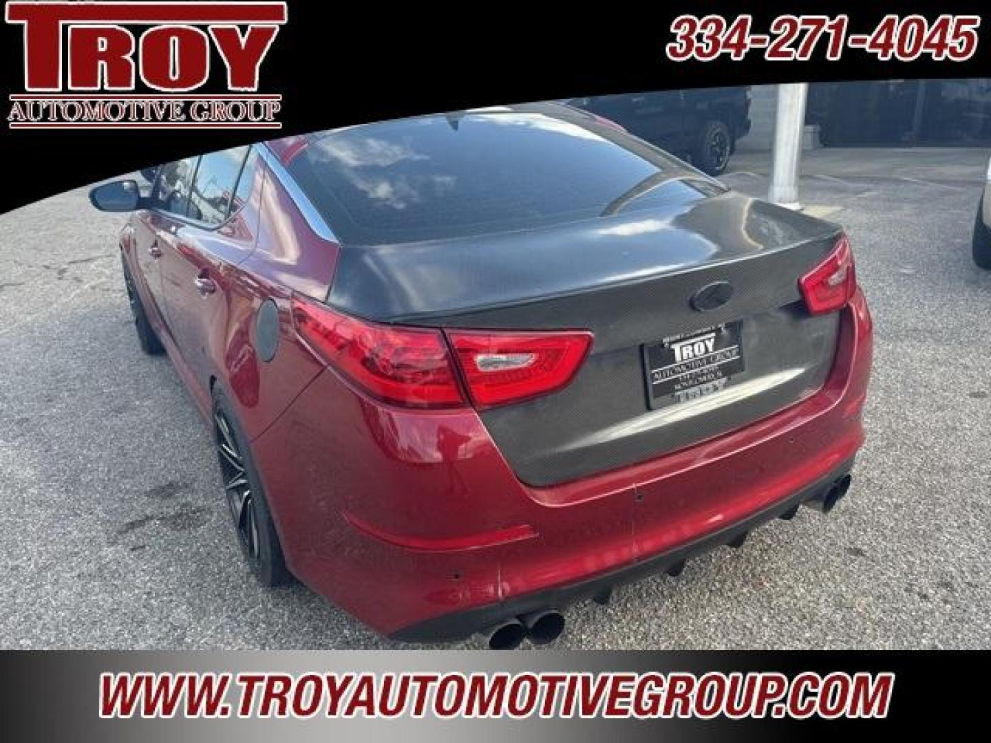 2015 Remington Red Metallic /Black Kia Optima SX (5XXGR4A62FG) with an 2.0L I4 DGI DOHC Turbocharged engine, Automatic transmission, located at 6812 Atlanta Hwy, Montgomery, AL, 36117, (334) 271-4045, 32.382118, -86.178673 - Recent Arrival!<br>Custom Exhaust!!<br>Cold Air Intake!!<br>Carbon Fiber Hood!!<br>Sunroof!! Leather!! Navigation!!<br><br><br>Remington Red Metallic 2015 Kia Optima SXL FWD Turbo 2.0L I4 DGI DOHC Turbocharged 6-Speed Automatic with Sportmatic<br><br>Financing Available---Top Value for Trades.<br><b - Photo#16