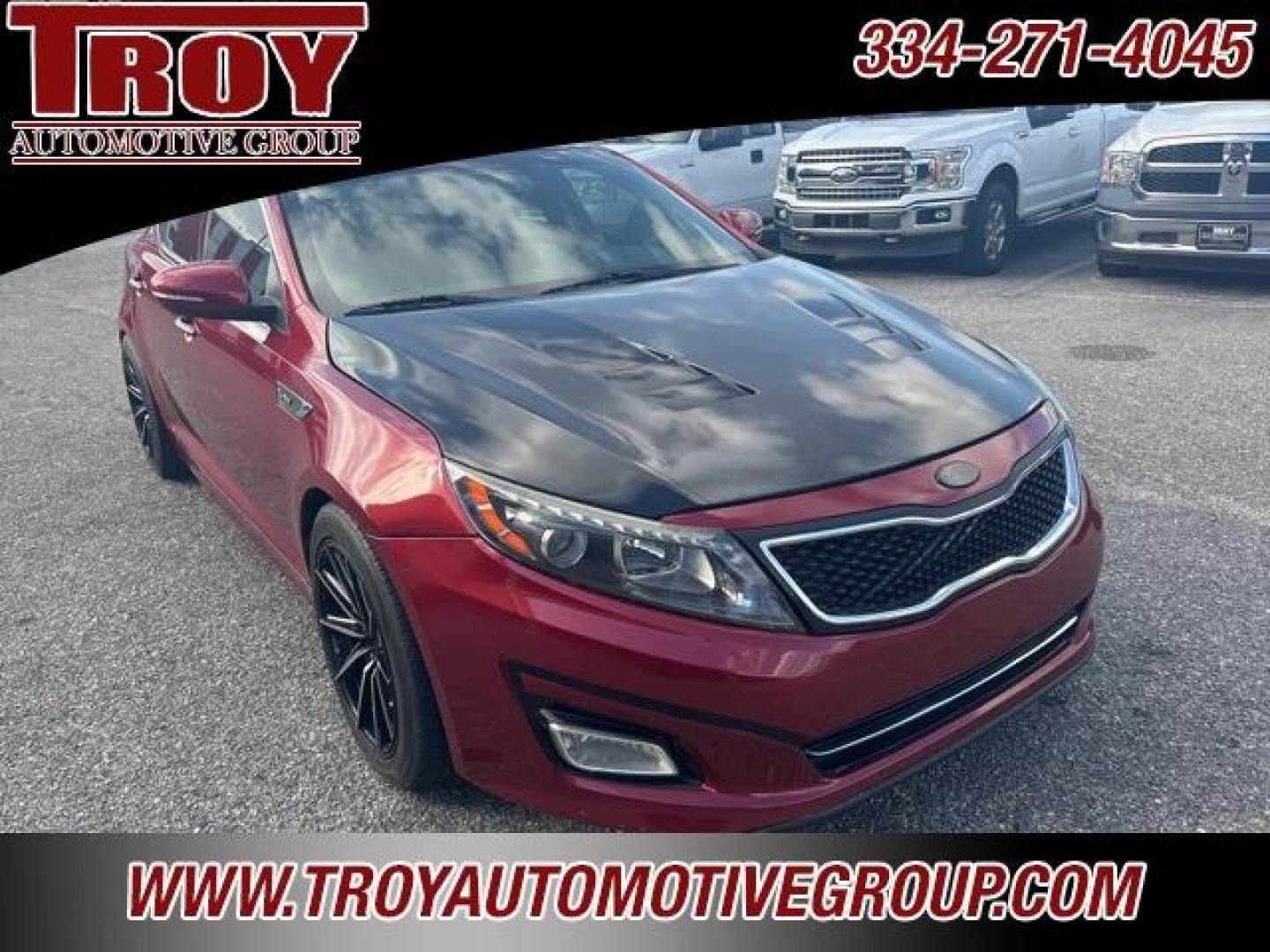 2015 Remington Red Metallic /Black Kia Optima SX (5XXGR4A62FG) with an 2.0L I4 DGI DOHC Turbocharged engine, Automatic transmission, located at 6812 Atlanta Hwy, Montgomery, AL, 36117, (334) 271-4045, 32.382118, -86.178673 - Recent Arrival!<br>Custom Exhaust!!<br>Cold Air Intake!!<br>Carbon Fiber Hood!!<br>Sunroof!! Leather!! Navigation!!<br><br><br>Remington Red Metallic 2015 Kia Optima SXL FWD Turbo 2.0L I4 DGI DOHC Turbocharged 6-Speed Automatic with Sportmatic<br><br>Financing Available---Top Value for Trades.<br><b - Photo#6